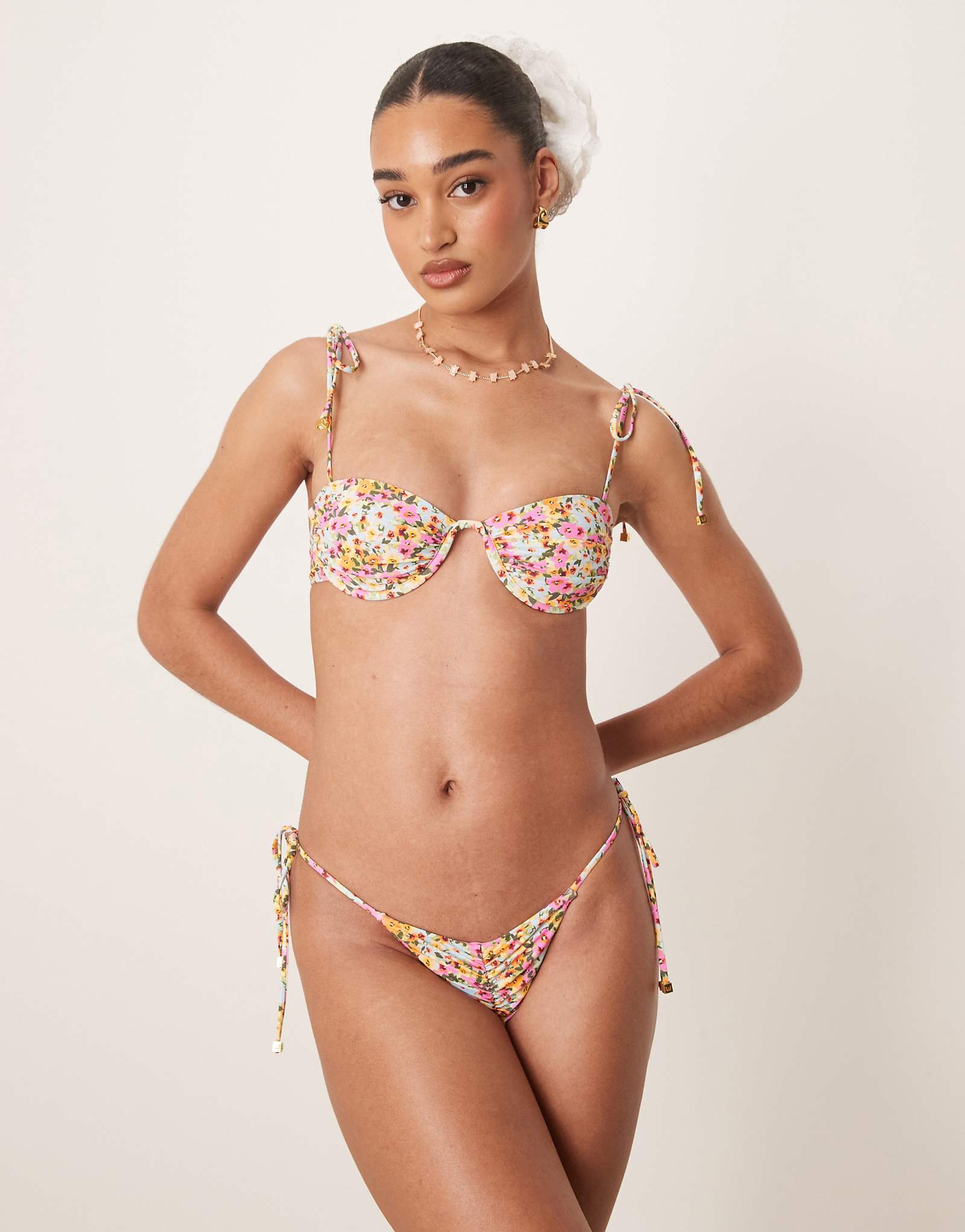 Wild Lovers Tropicana tie side bikini bottoms in multi 4190₽