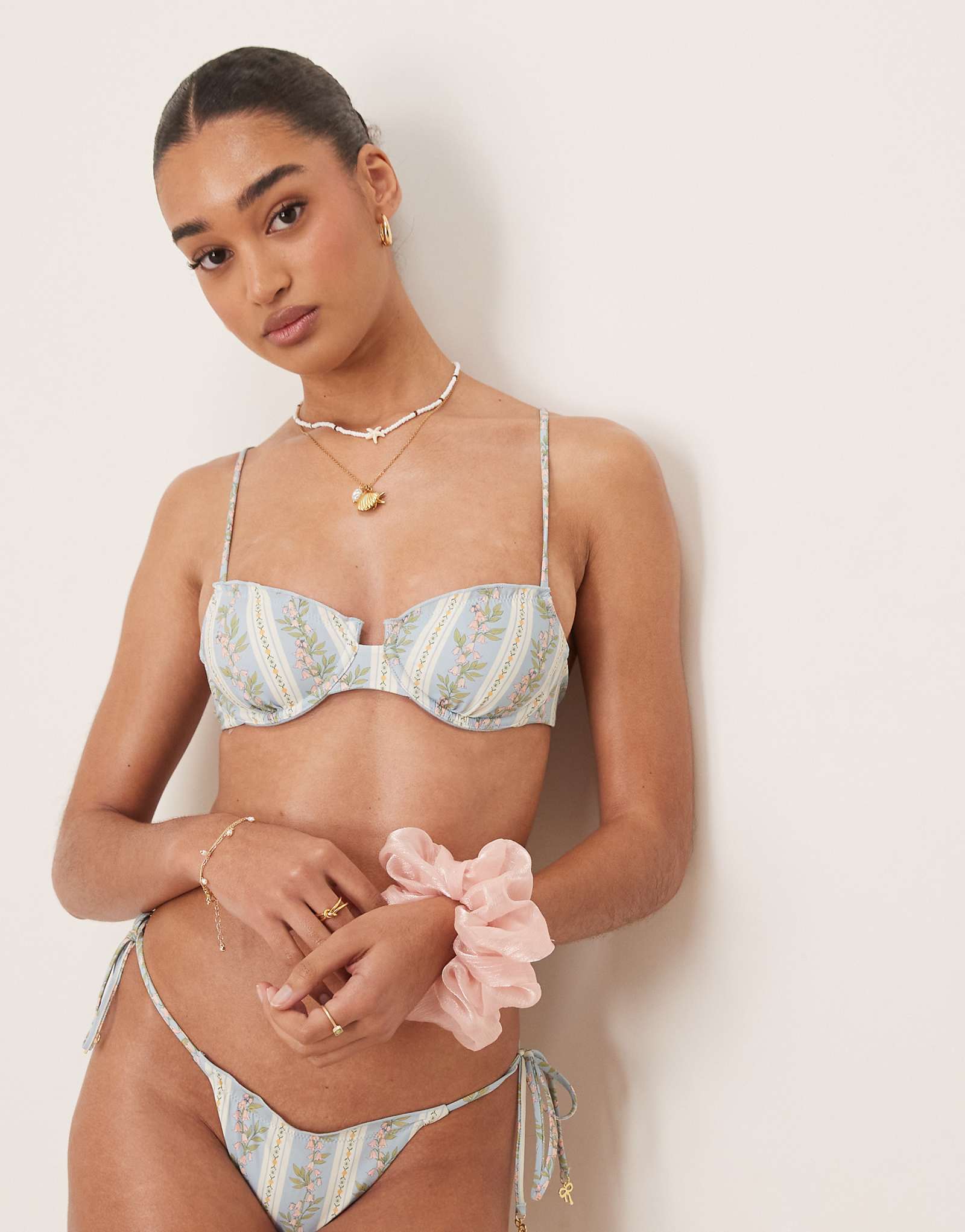 Wild Lovers Milkshake bikini top in blue multi 6190₽