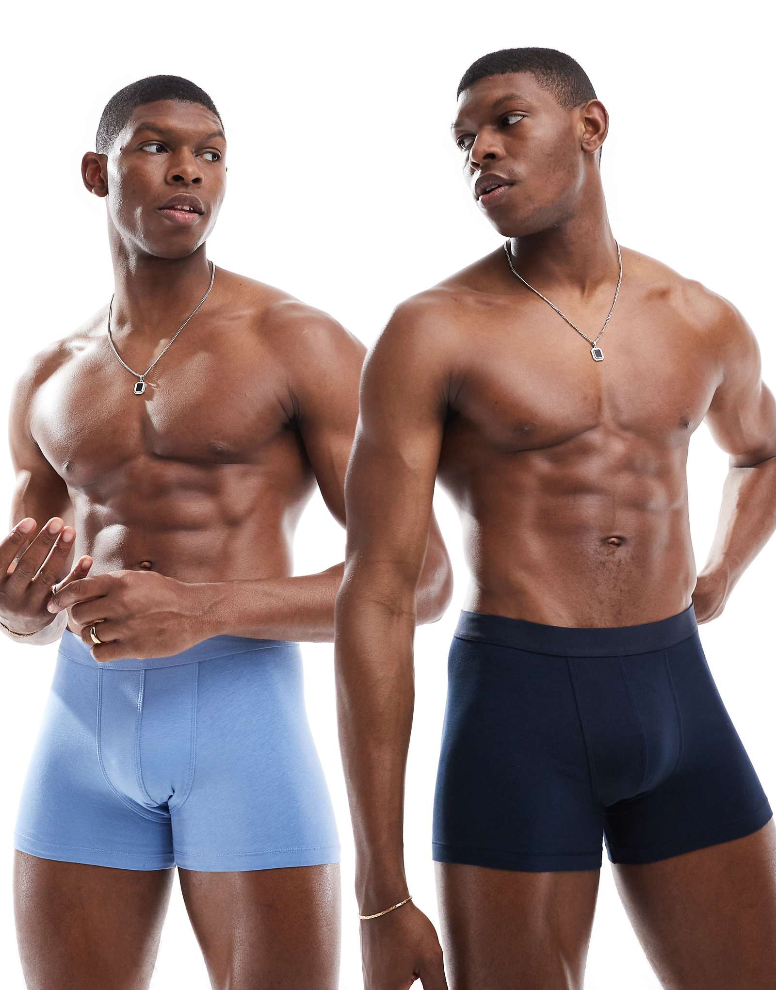 ASOS DESIGN 2 pack briefs in blue and navy 3490₽