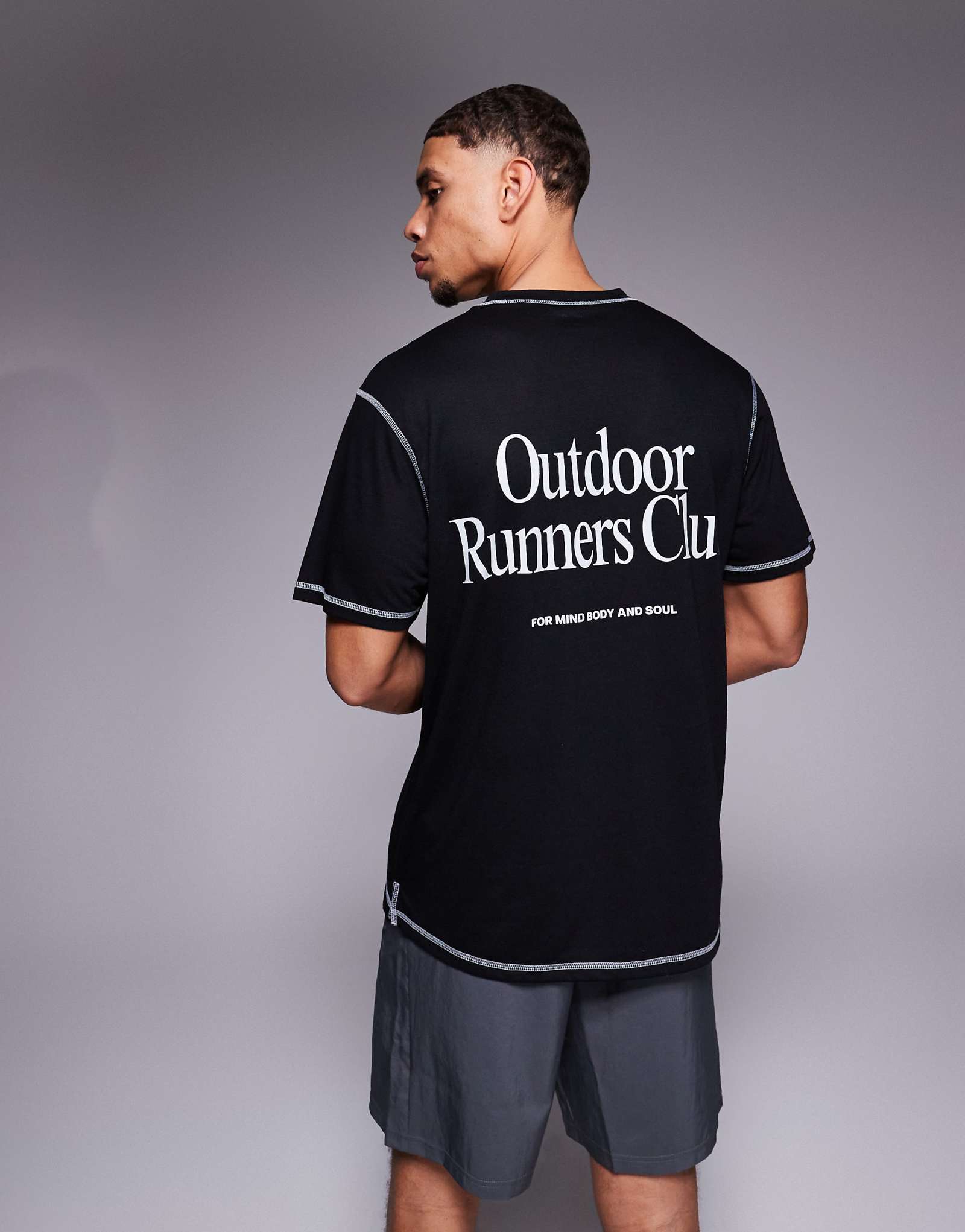 4505 Outdoor Runner back graphic quick dry mesh t-shirt in black 5090₽