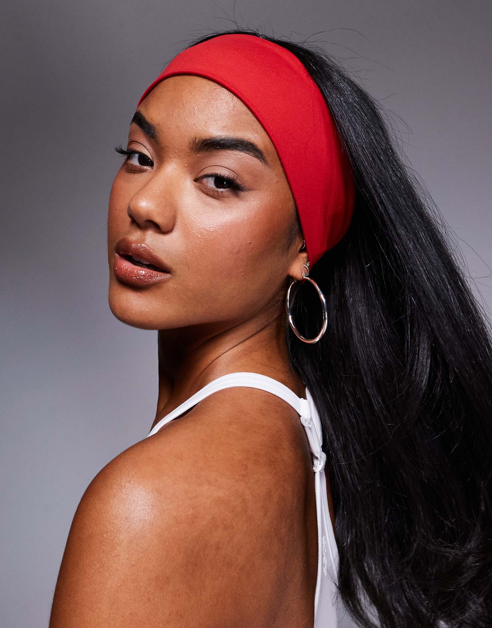 4505 Icon soft touch yoga wide headband in red