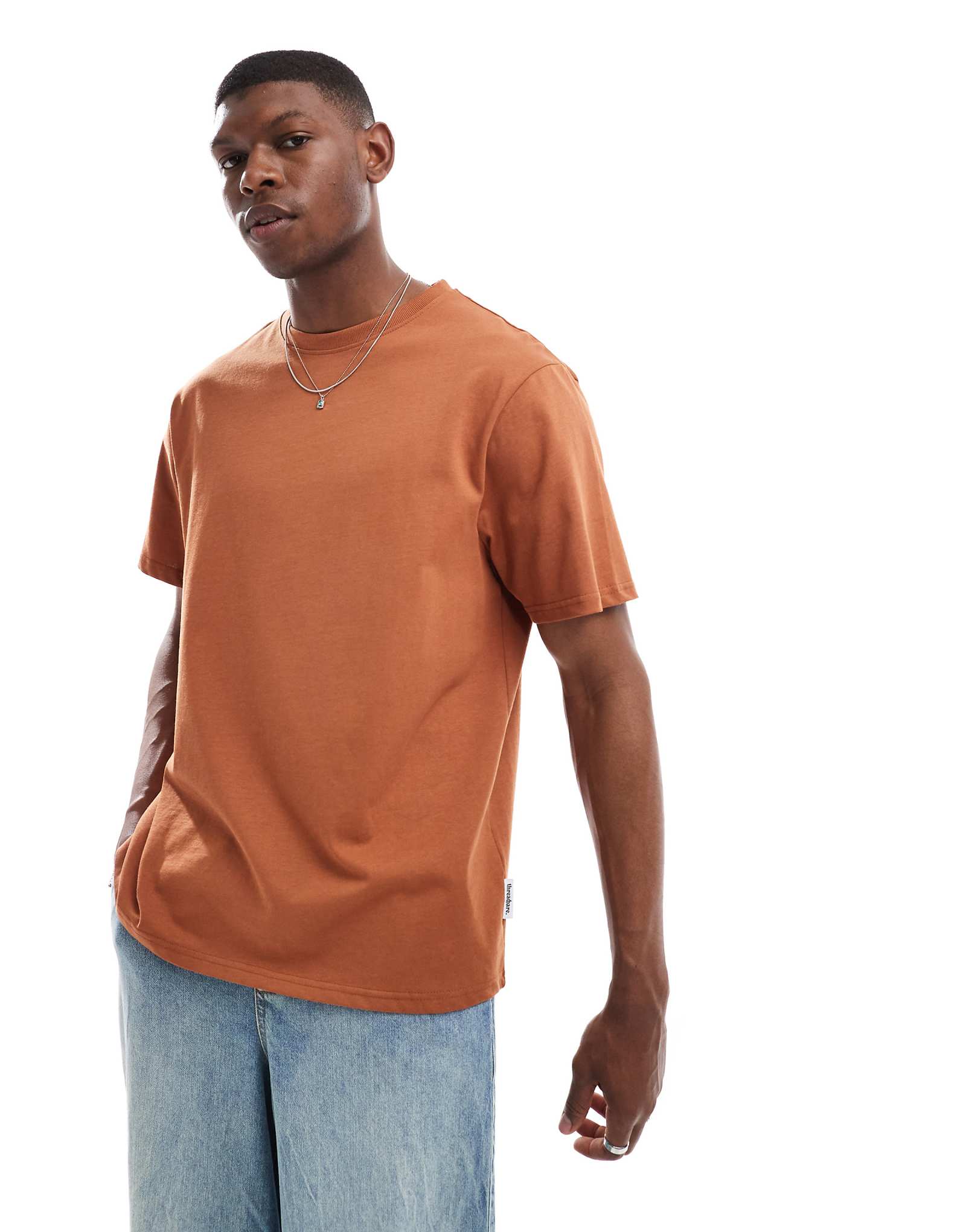 Threadbare 220 GSM relaxed T-shirt in burnt orange 2690₽