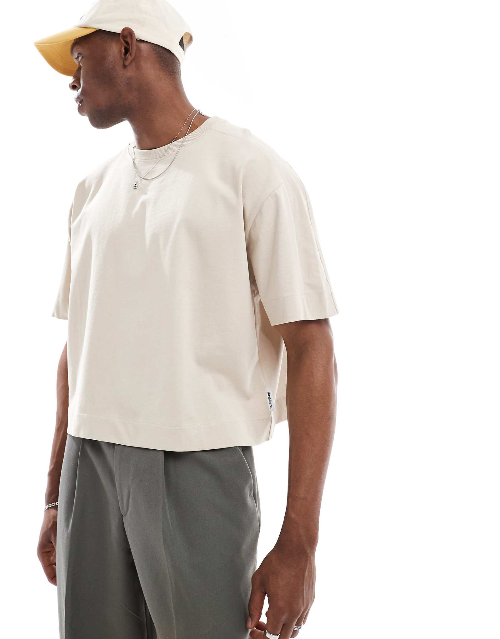 Threadbare 220 GSM boxy fit T-shirt in stone 2690₽
