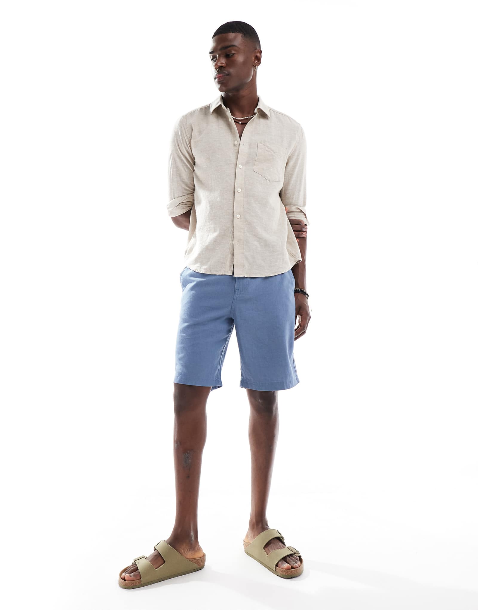 Threadbare linen rich chino shorts in navy 4890₽