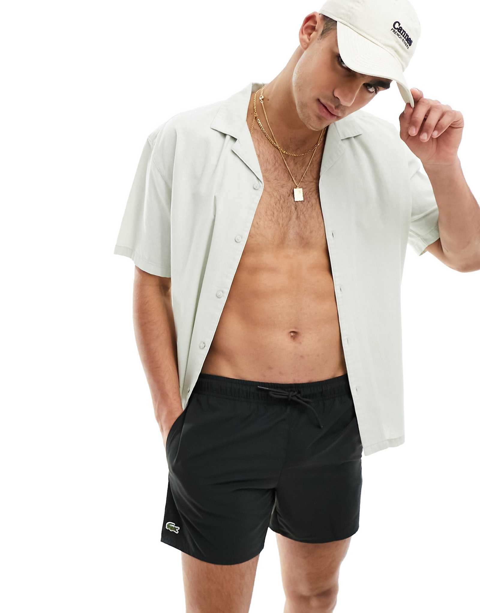 Lacoste logo swim shorts in black 15190₽