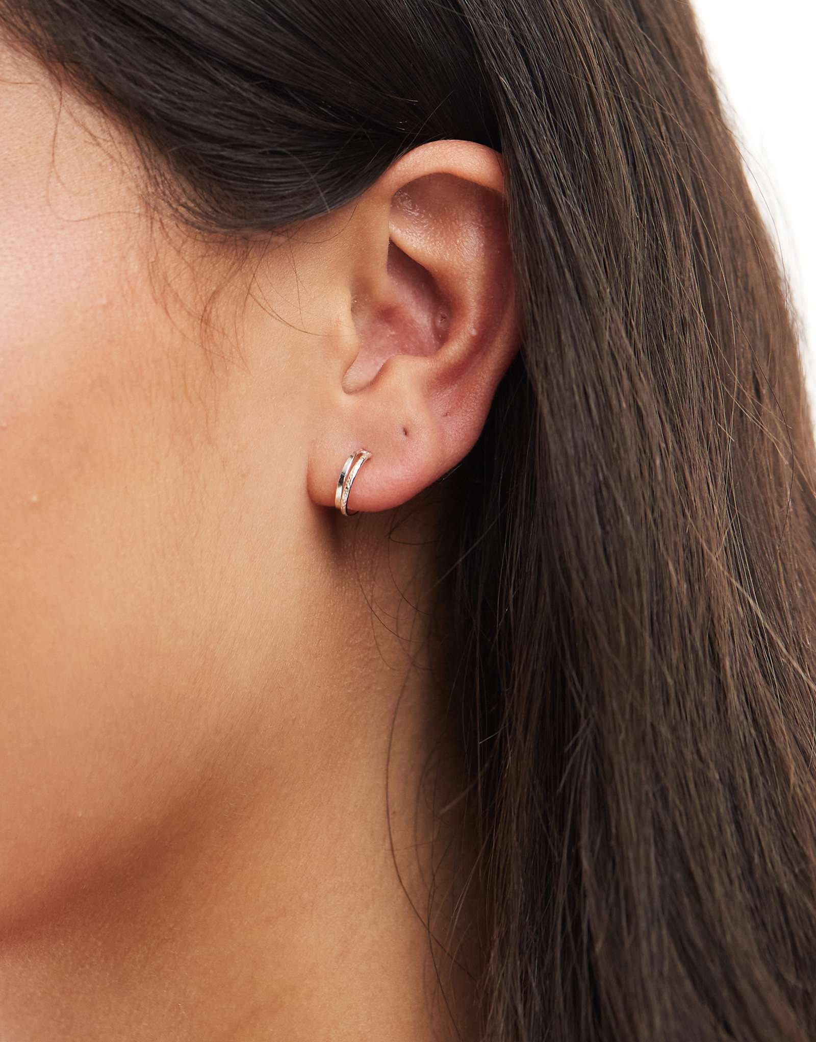 Kingsley Ryan 10mm double layer huggie hoop earrings in sterling silver 3590₽