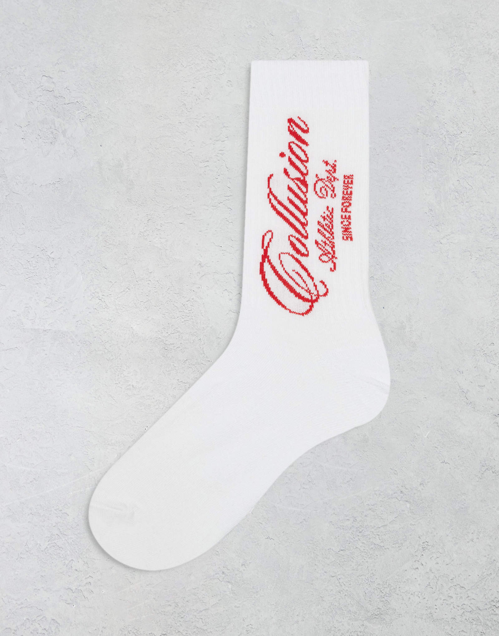 COLLUSION Unisex white socks with red print 1990₽