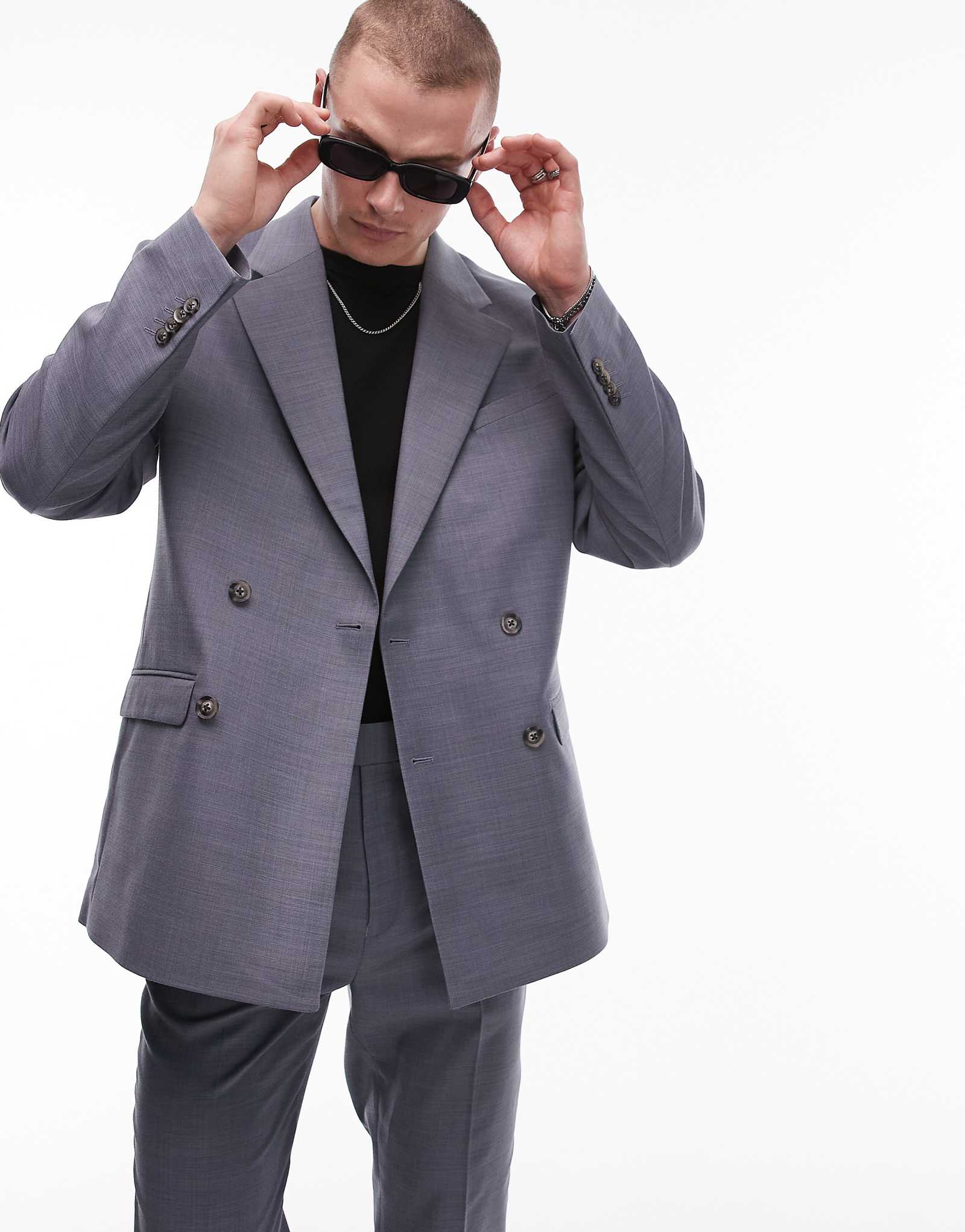 Topman relaxed suit jacket in blue