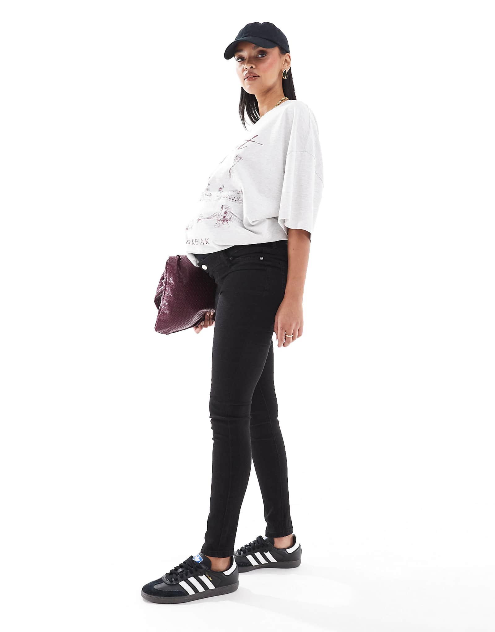 ASOS DESIGN Maternity skinny jeans in clean black 5090₽