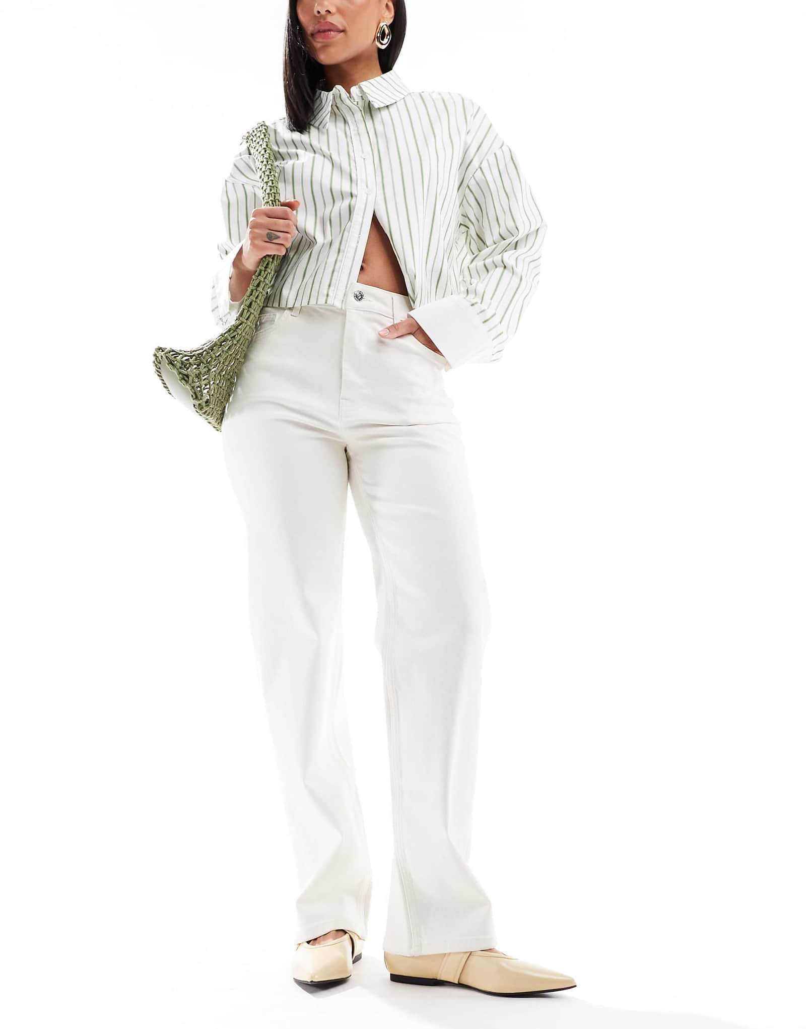 Miss Selfridge heart pocket straight leg jeans