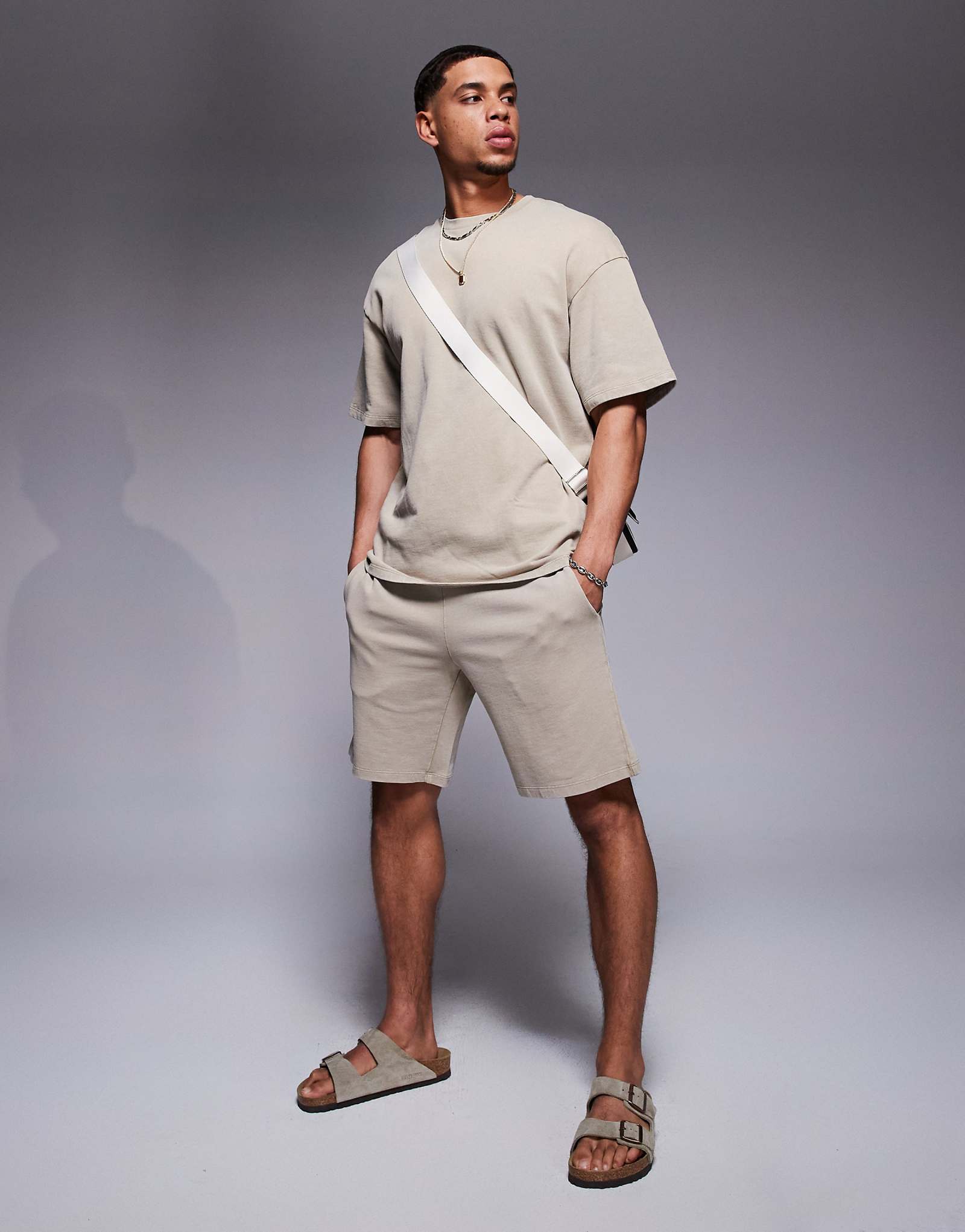 ADPT jersey shorts in washed brown - part of a set 6890₽