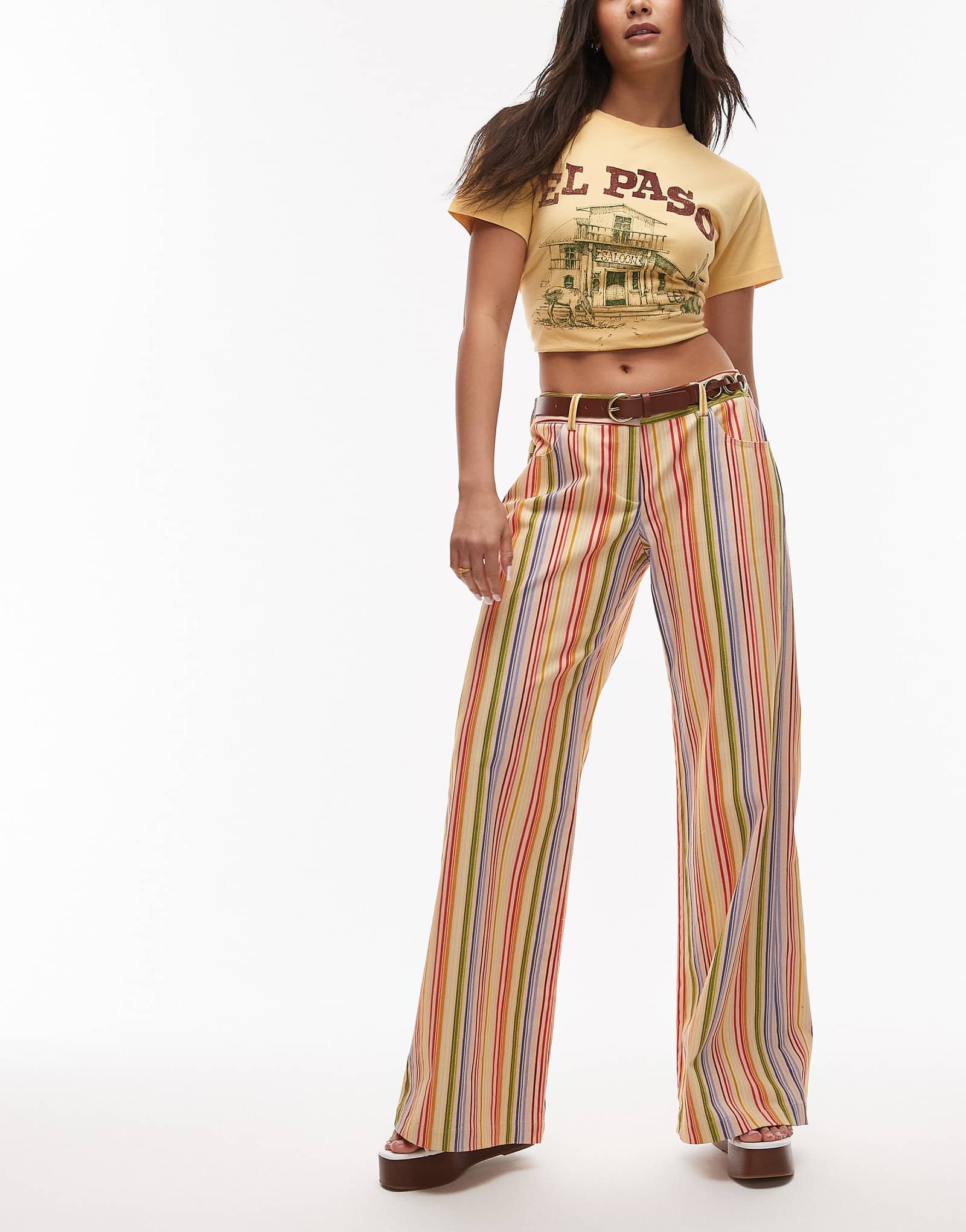 LAAGAM leroy yellow striped twill pants 33190₽