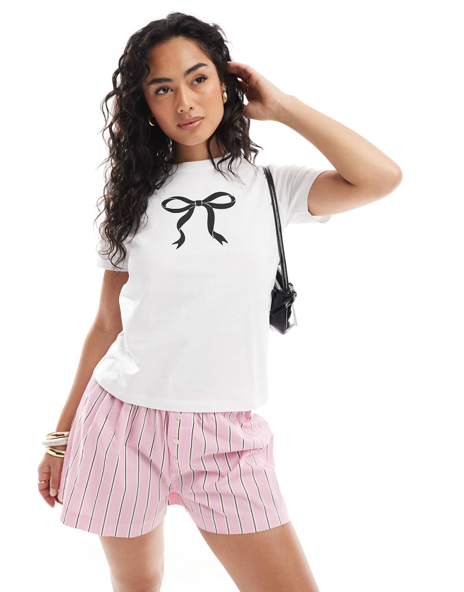 JJXX bow tee in white 3290₽