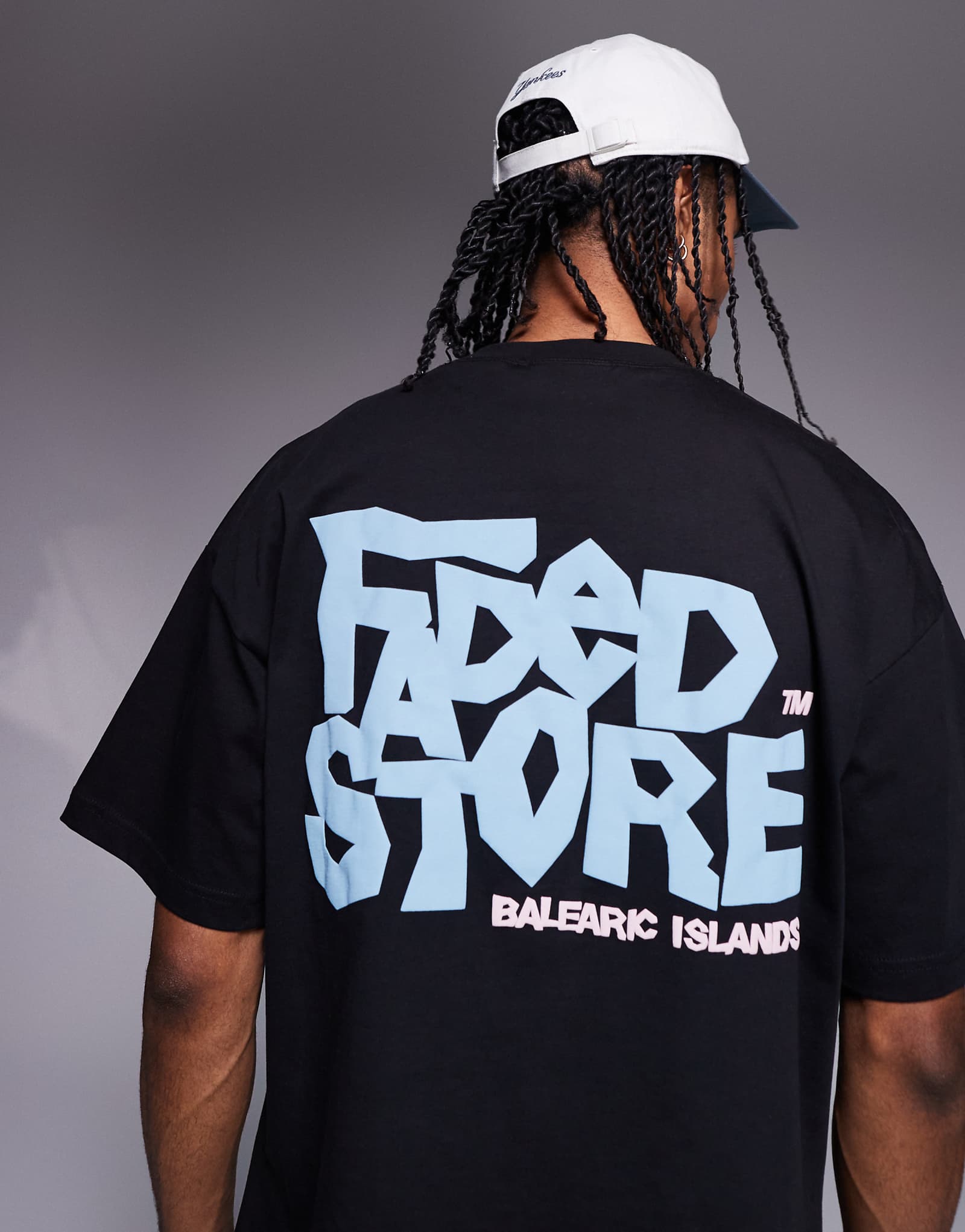Faded Store Balearic Islands logo back print t-shirt in black