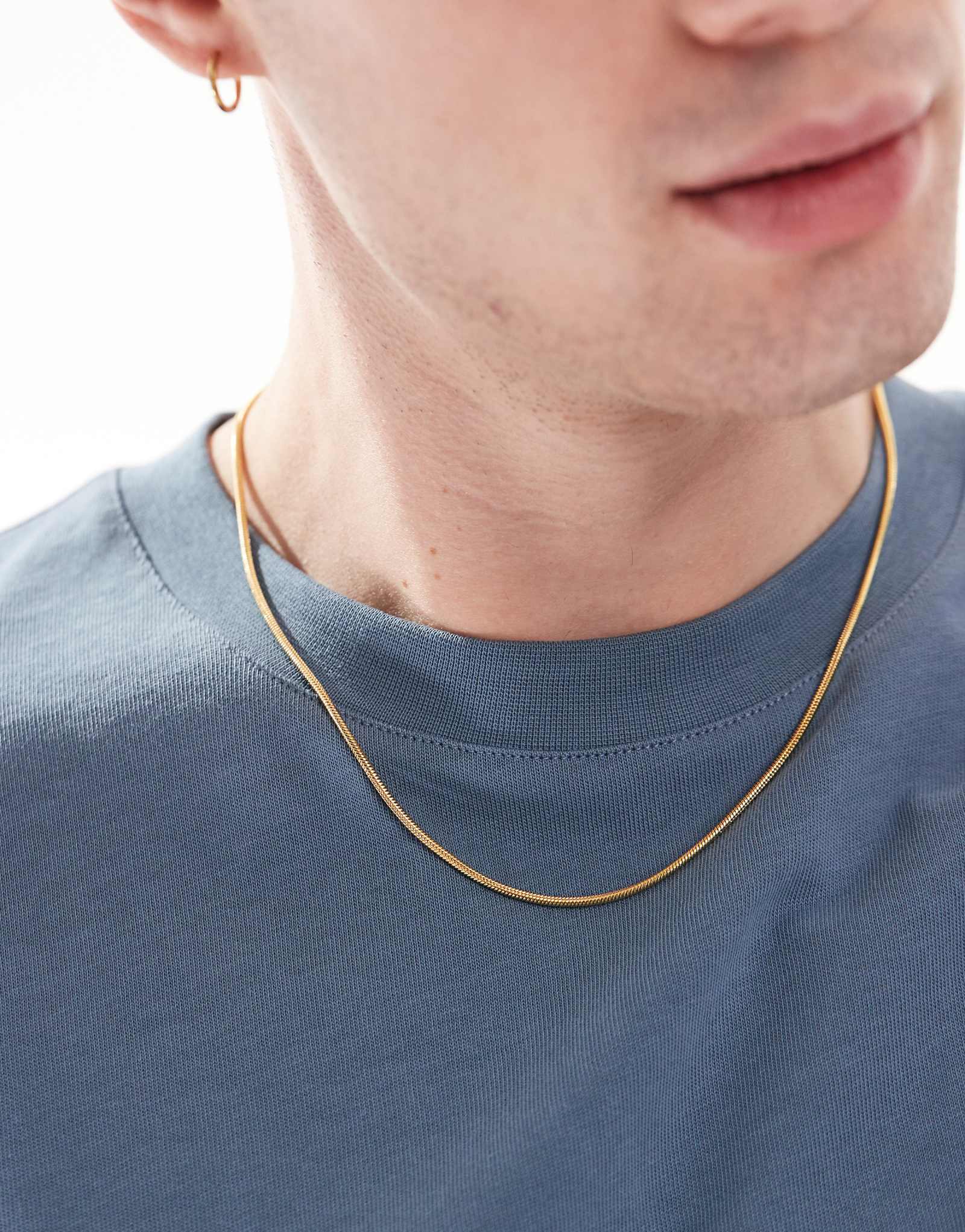 Lost Souls 2mm snake chain necklace in 18k gold plate