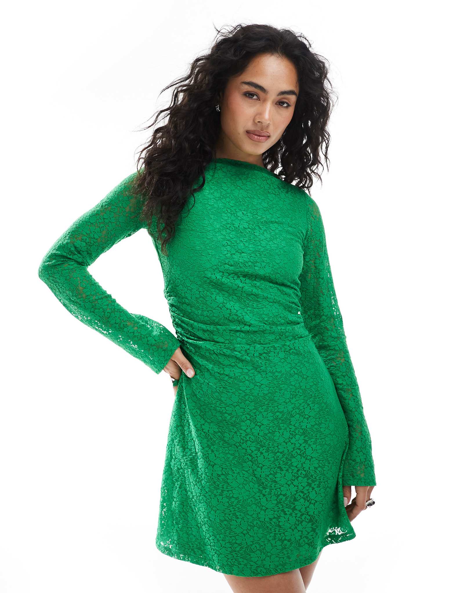 JJXX lace mini dress in green 16490₽
