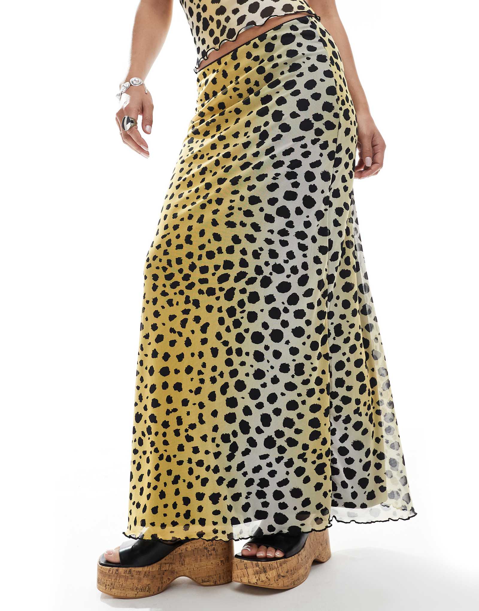 JJXX mesh maxi skirt in dalmatian print - part of a set 12890₽