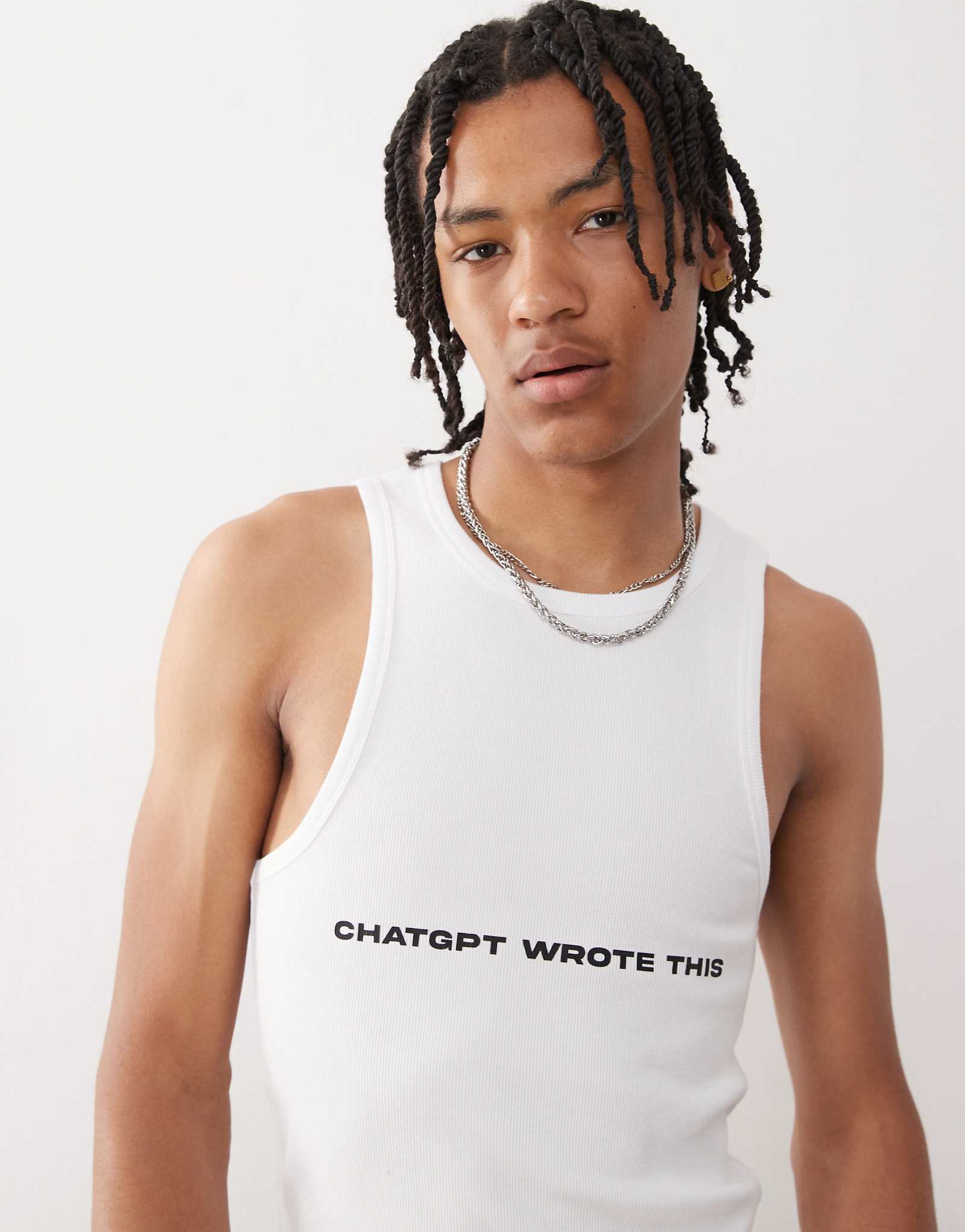 COLLUSION Slogan muscle tank top in gray 2990₽