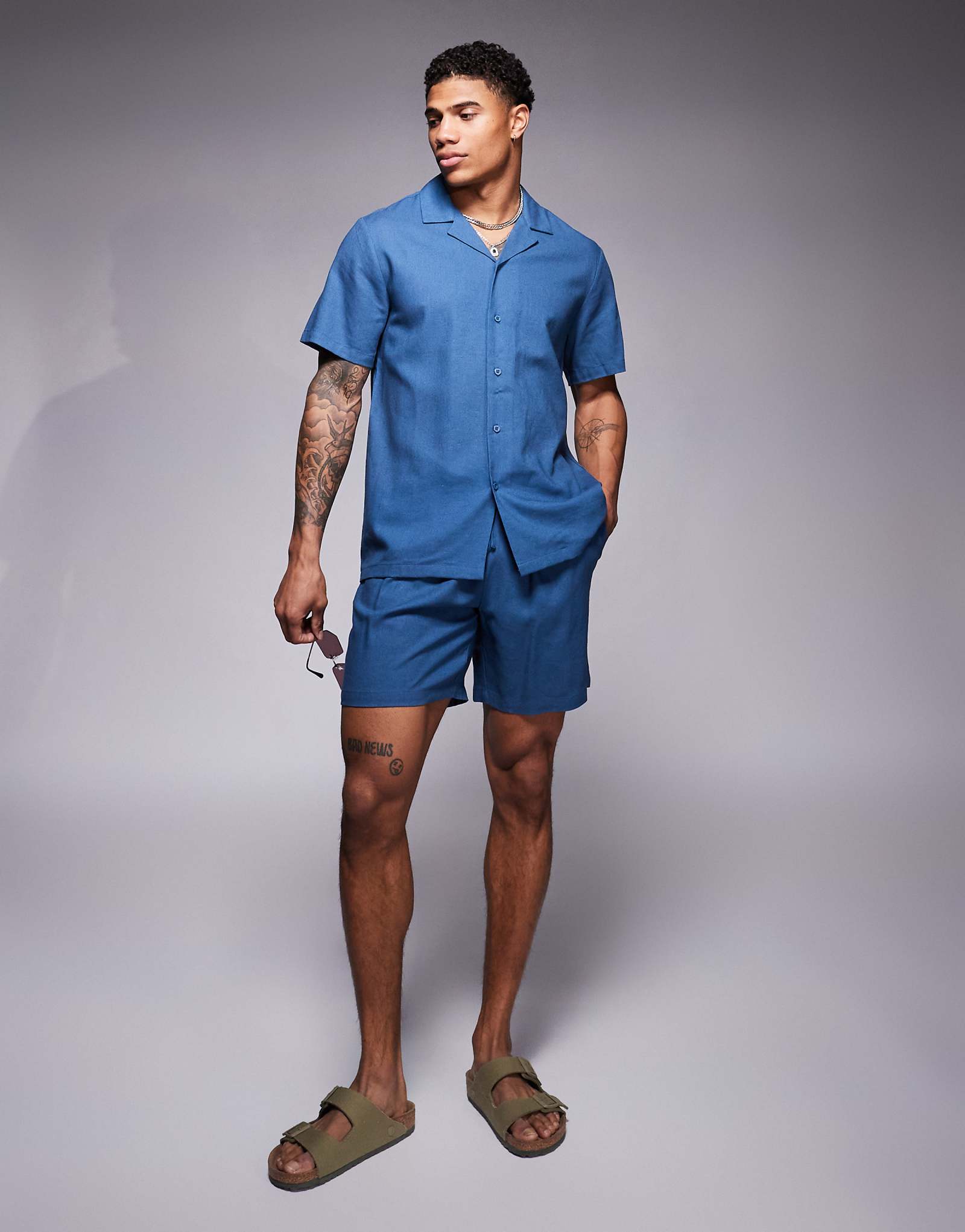 South Beach drawstring beach shorts in navy blue 5990₽