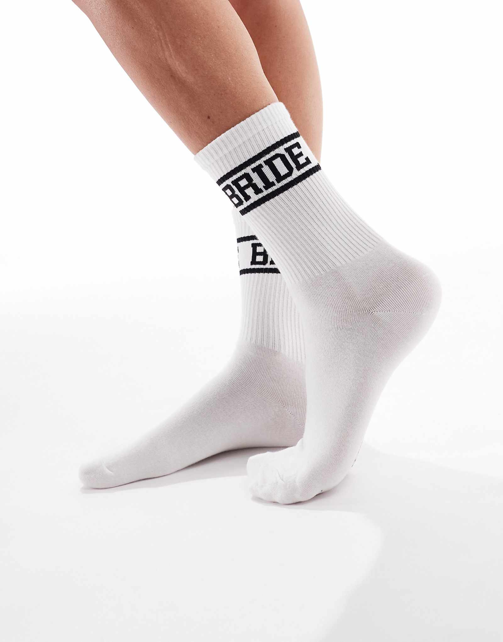 Six Stories Bride socks in black and white