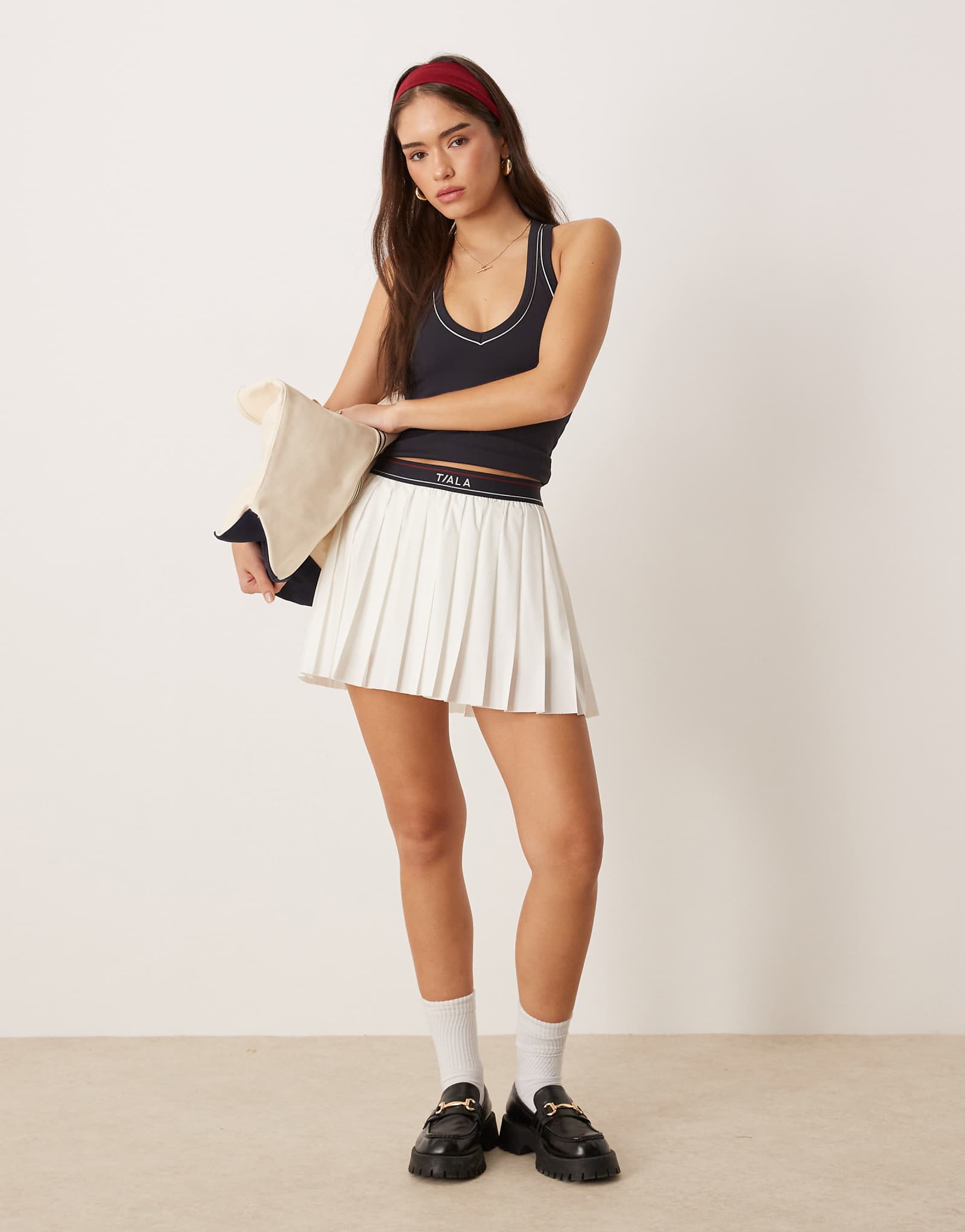 Tala Elevated Athletics striped logo skort in cream 17190₽