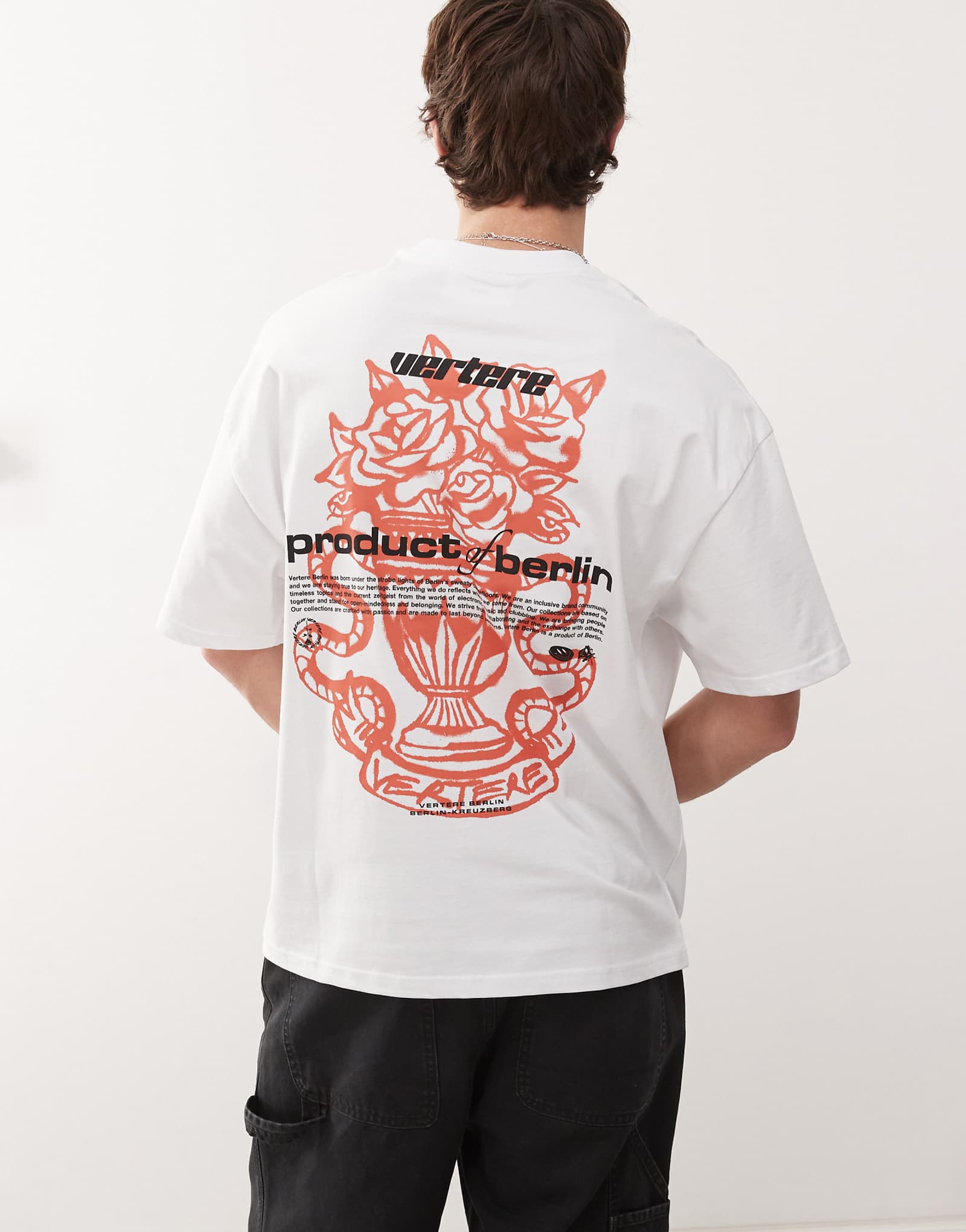 Vertere Berlin product of Berlin back print oversized t-shirt in white