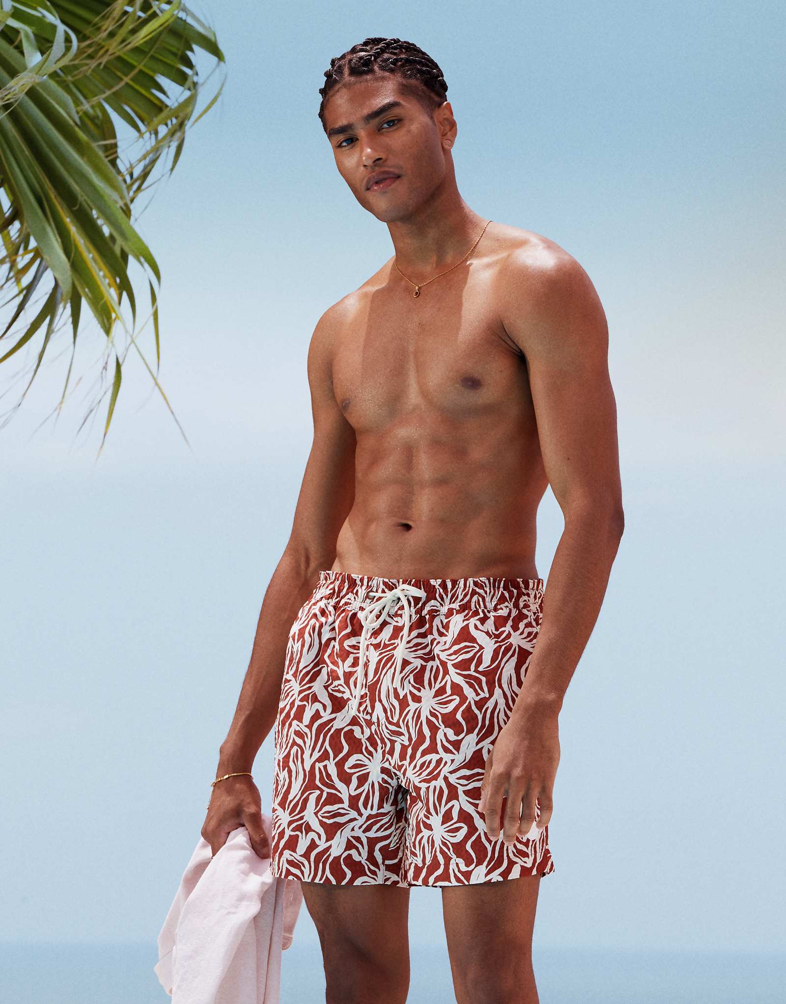 Threadbare printed swim shorts in rust 3490₽