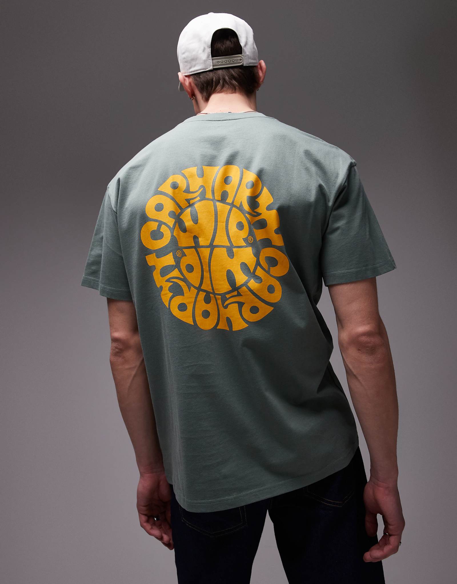 Carhartt WIP jazzy graphic t-shirt in dusky green