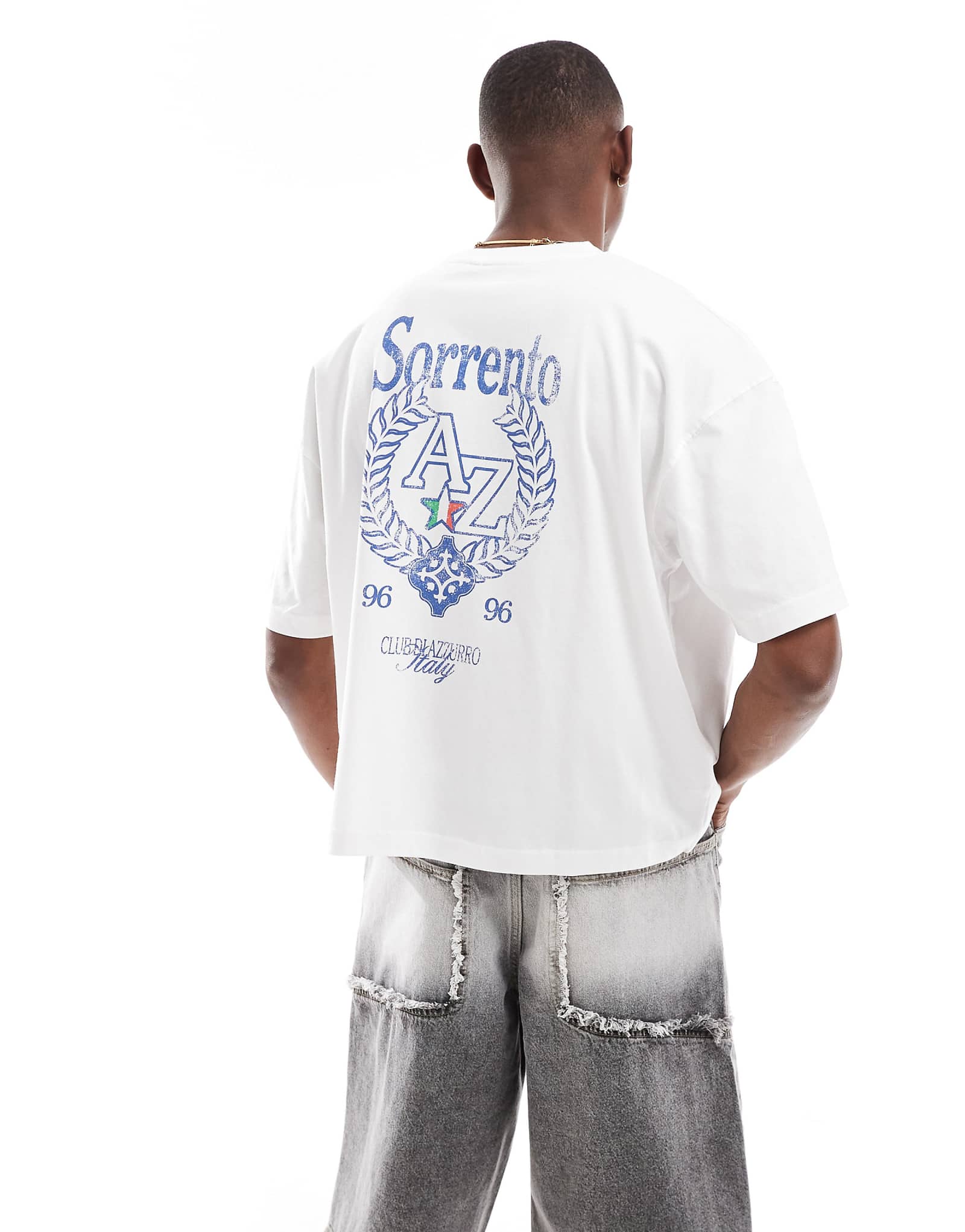 ASOS DESIGN boxy oversized t-shirt with high summer graphic in white 3090₽