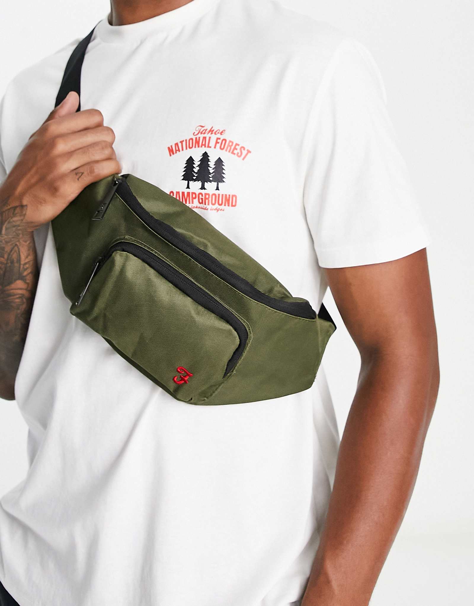 Поясная сумка с логотипом Farah зеленого цвета 6290₽