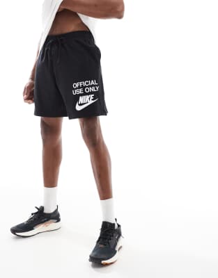 Черные шорты с графическим рисунком Nike 