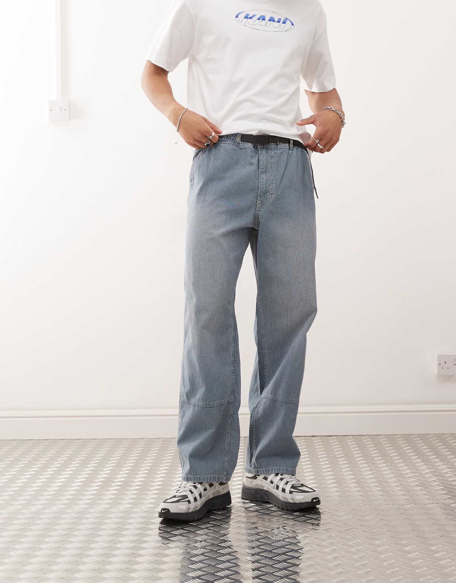 Брюки для работы из японского денима Gramicci hickory синего цвета 60190₽