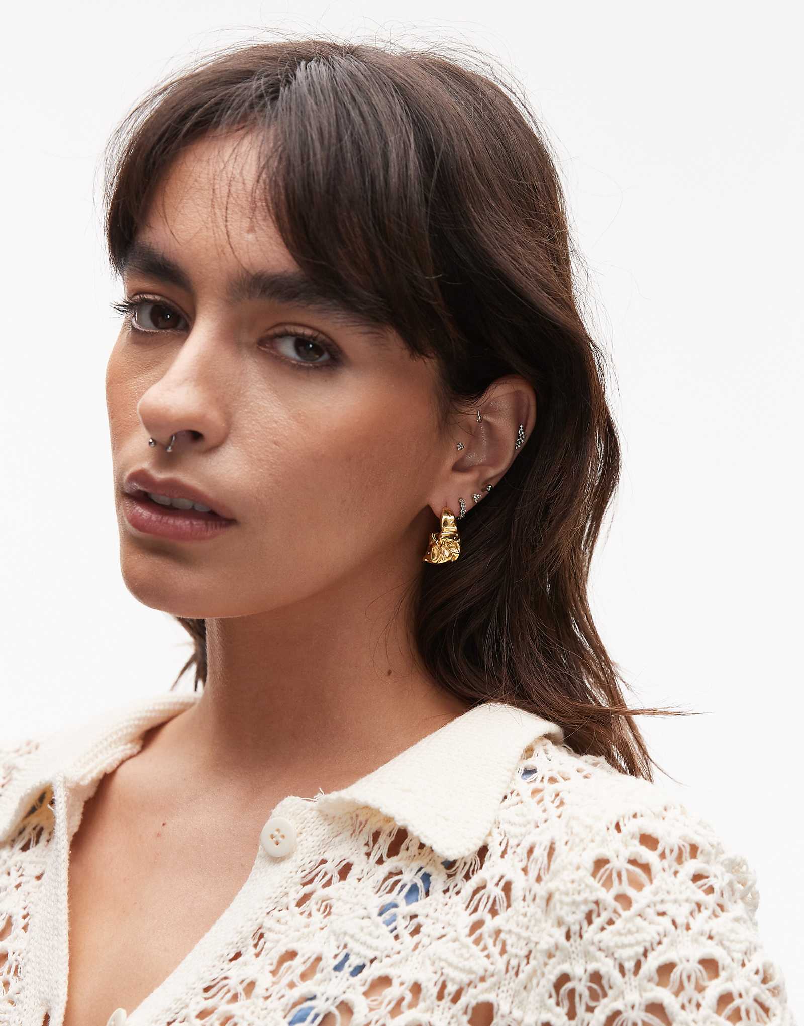 Водонепроницаемые обручи из расплавленной нержавеющей стали Topshop Mani золотистого цвета 2290₽