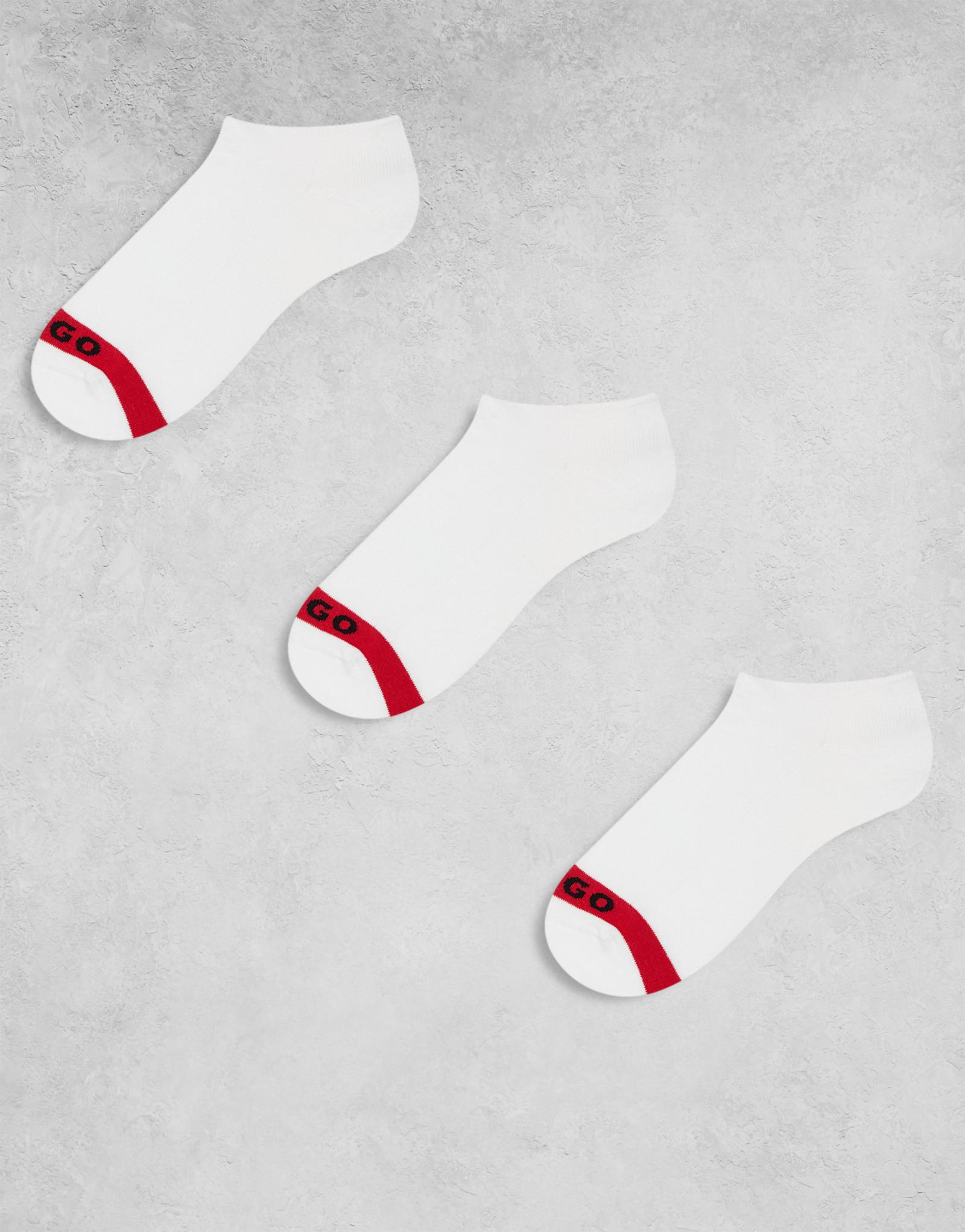 Плюшевые носки HUGO Red с логотипом HUGO Red из 3 упаковок белого цвета