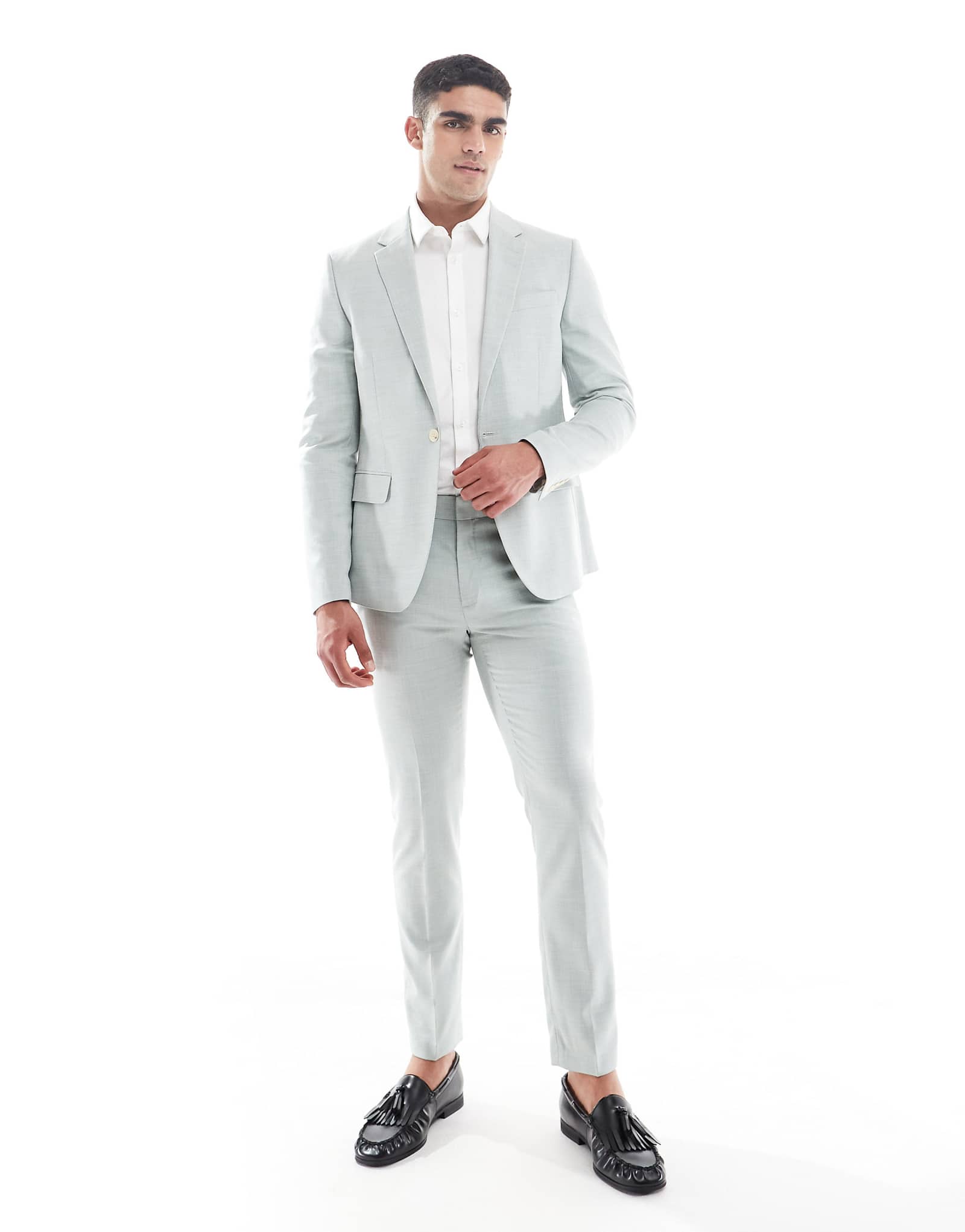 Узкие брюки от костюма River Island светло-зеленого цвета 8990₽