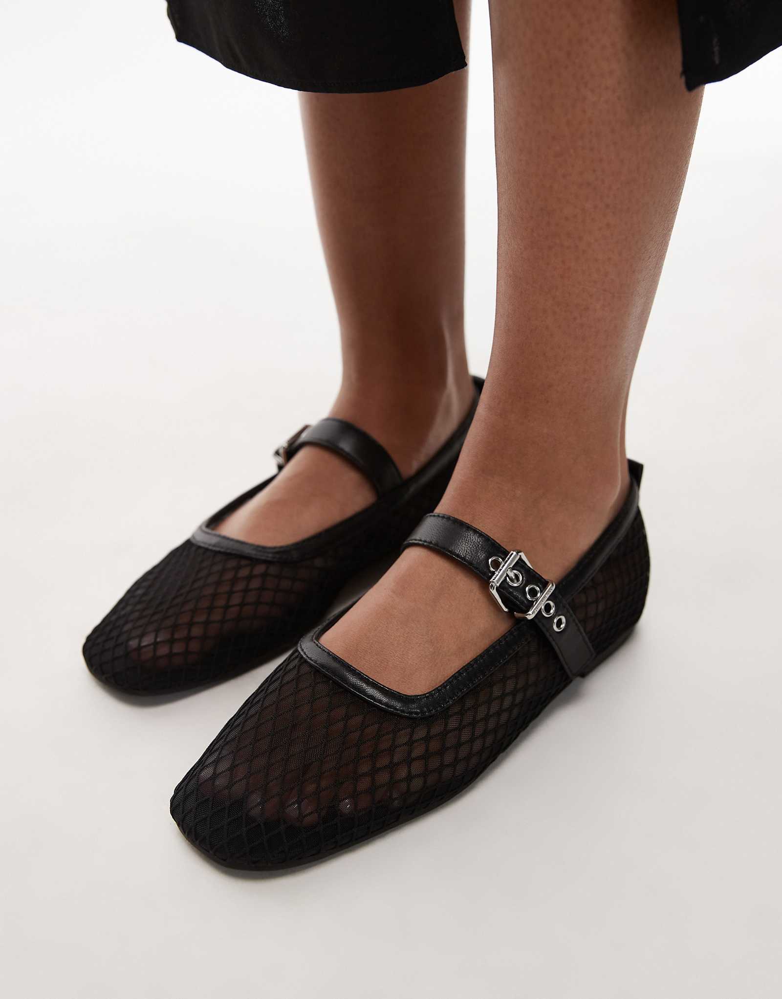 Балетки из сетчатой ткани Tommy Jeans черного цвета 24090₽