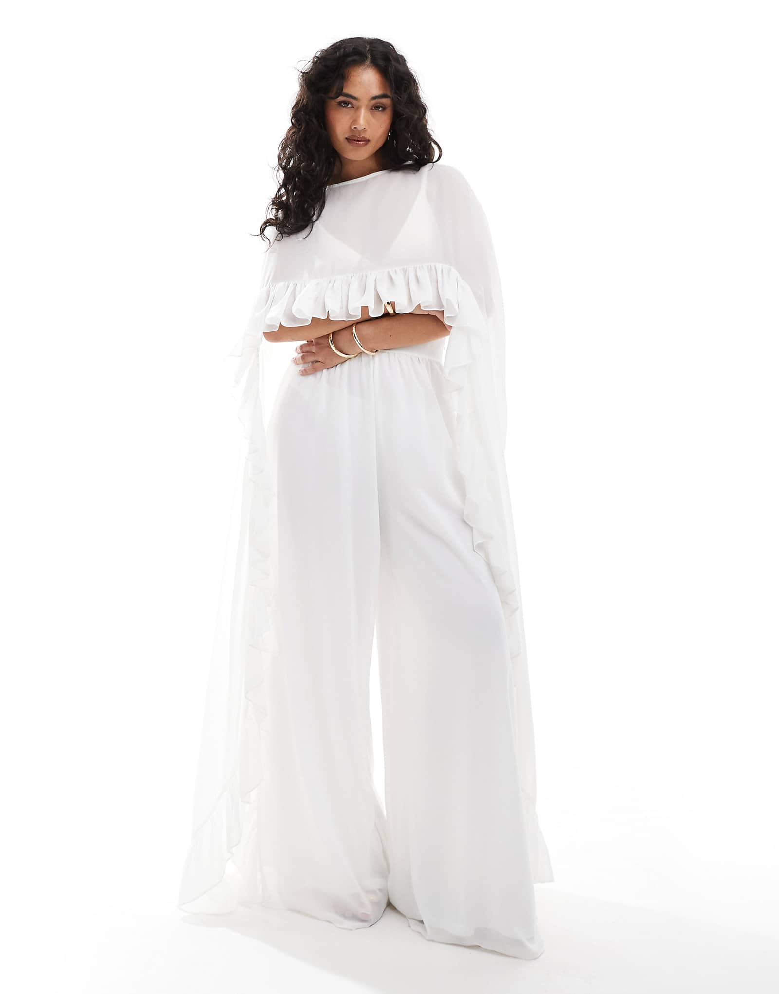 Топ-накидка TFNC с оборками кремового цвета - часть комплекта 21990₽