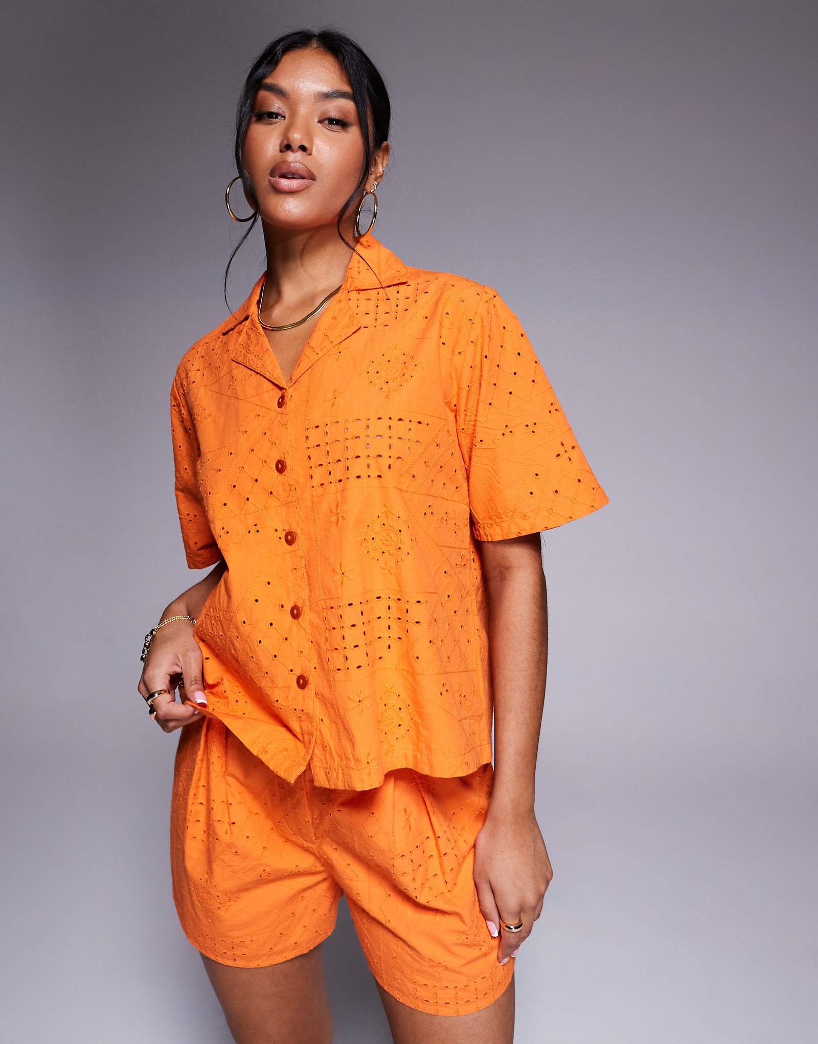 Рубашка River Island broderie оранжевого цвета - часть комплекта 7590₽