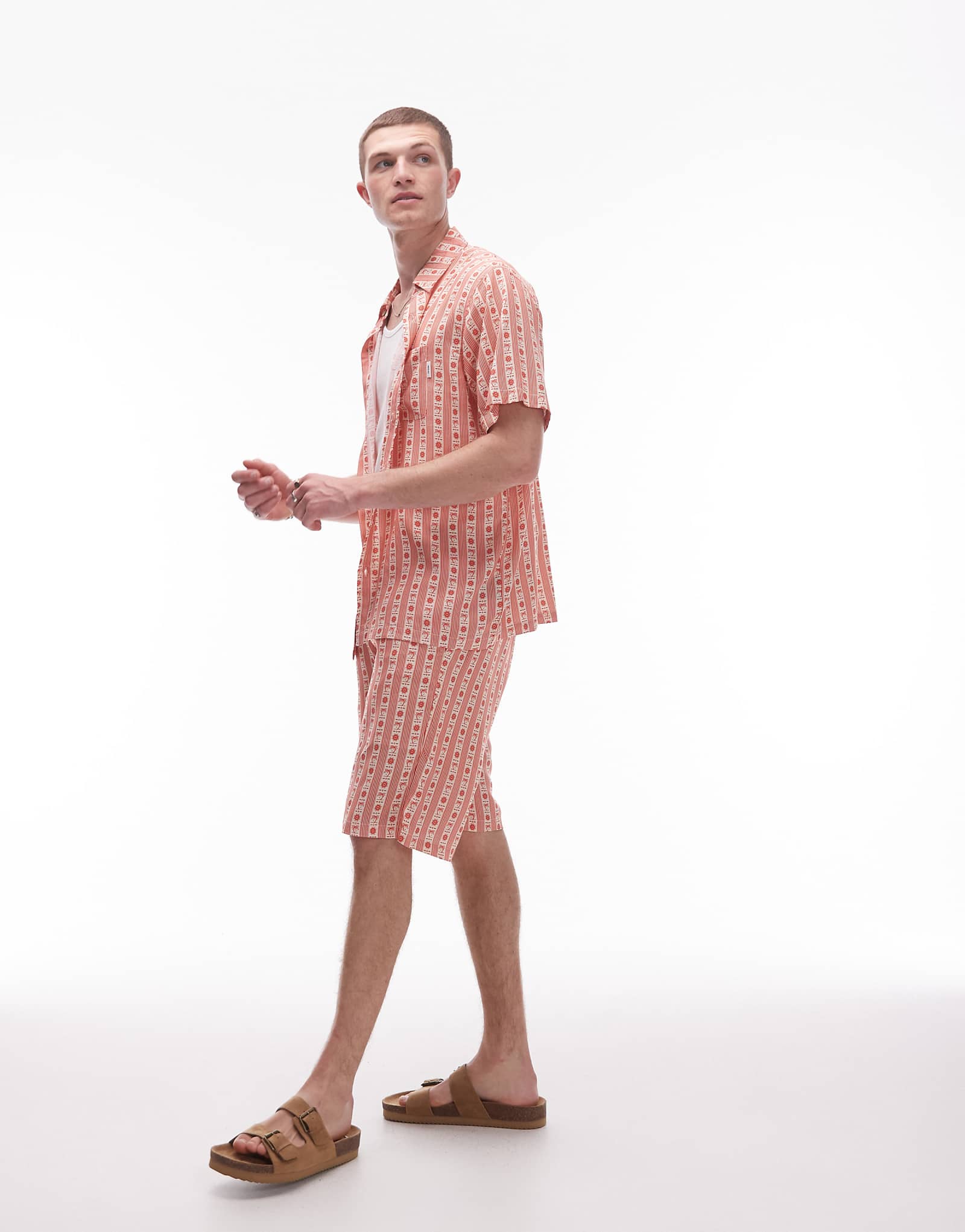 Непринужденные шорты с вышивкой Parlez cruz терракотового цвета - часть комплекта