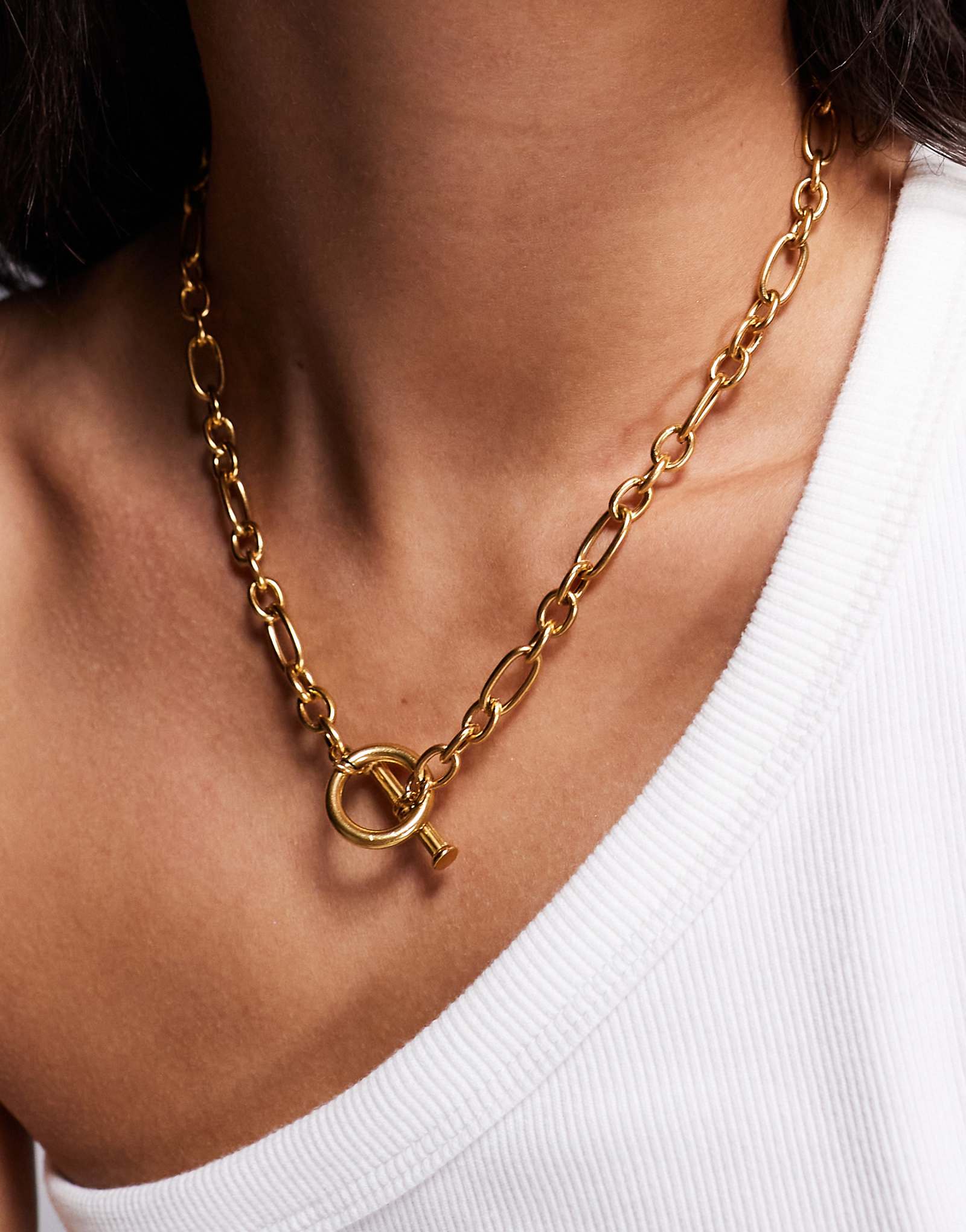 Ожерелье-тумблер из нержавеющей стали с золотым покрытием tia на линии шеи