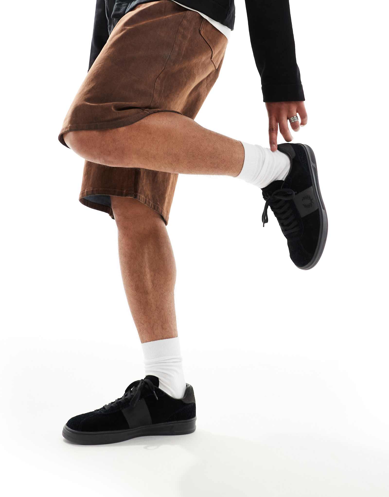 Замшевые кроссовки Fred Perry B4 черного цвета