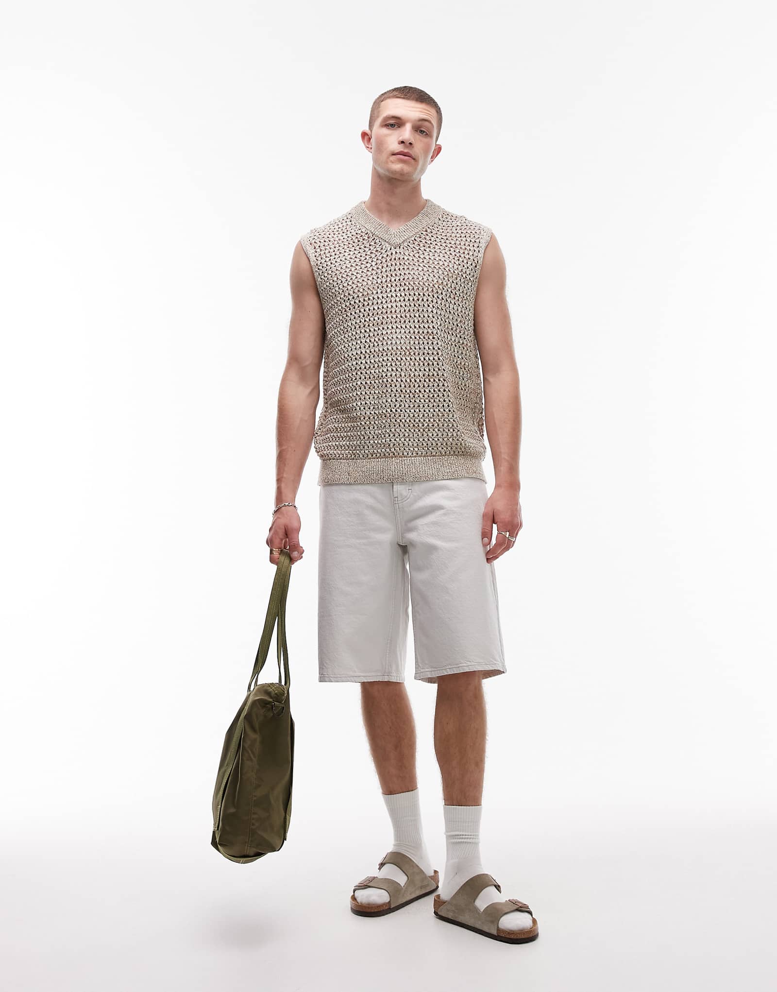 Джинсовые шорты Topman jort белого цвета