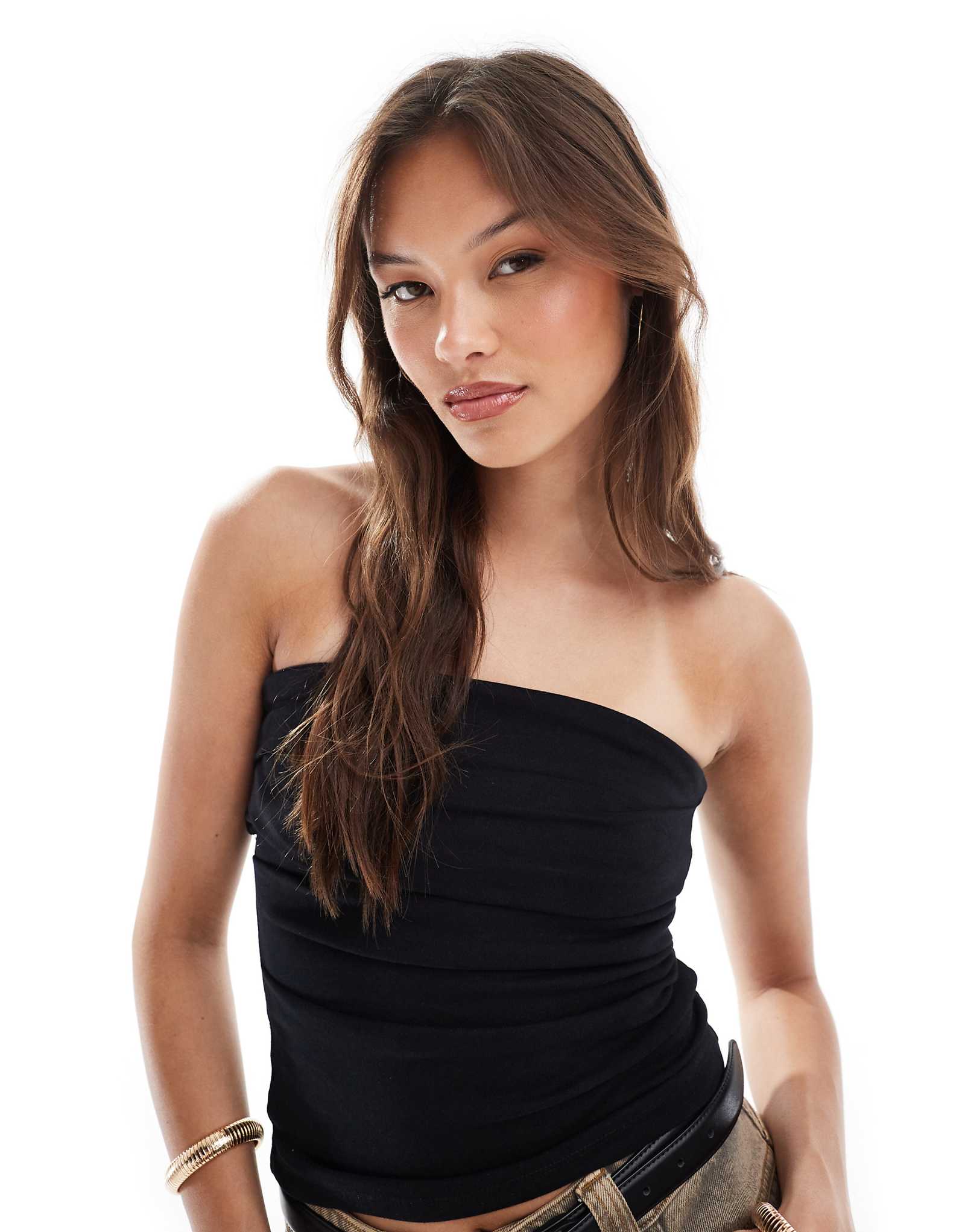 Топ-бандо из хлопчатобумажного джерси Brave Soul черного цвета