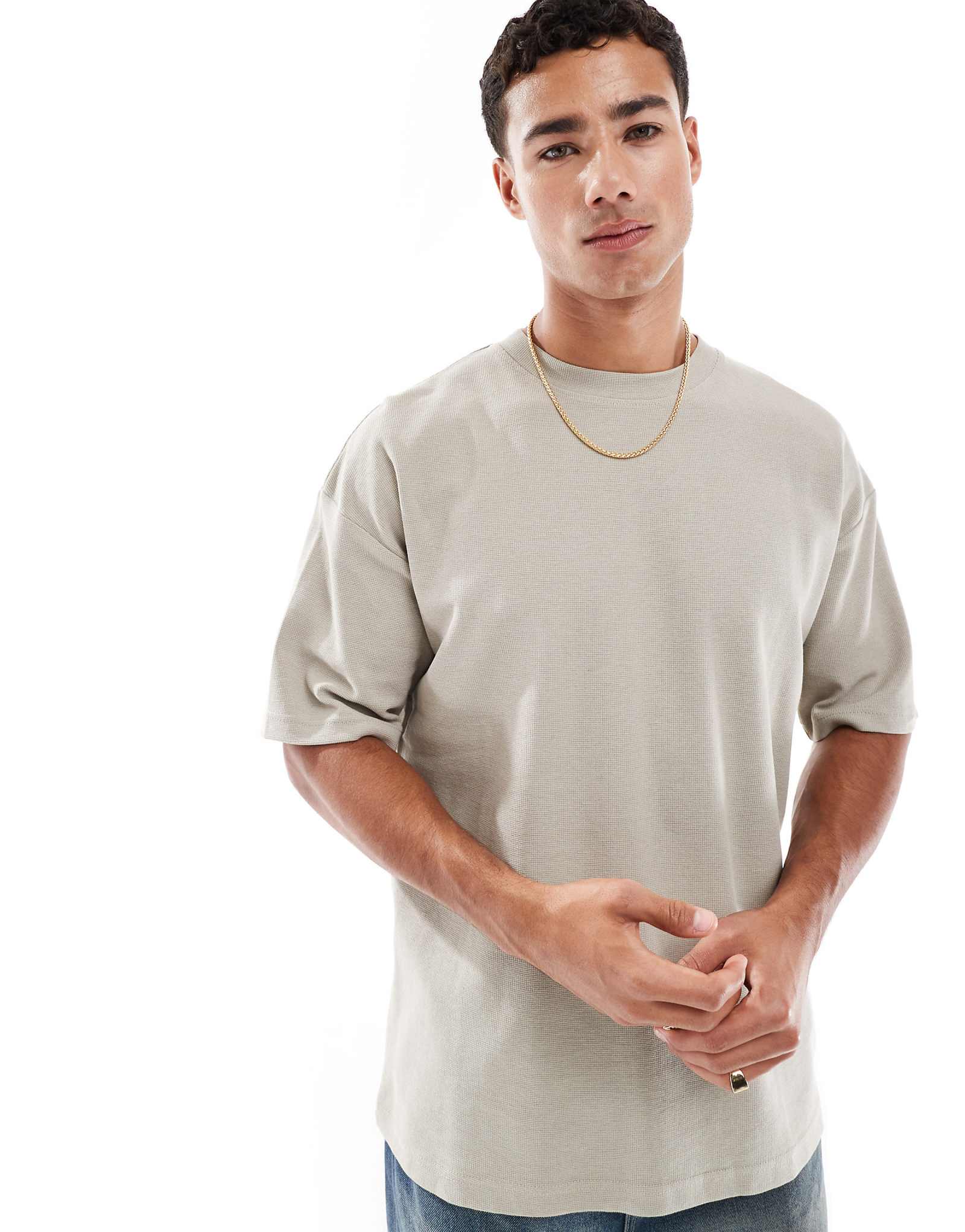 Объемная футболка Brave Soul с высоким воротом из камня 5690₽