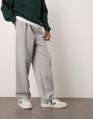 Дизайнерские широкие спортивные брюки ASOS с защипанным низом из серого вереска