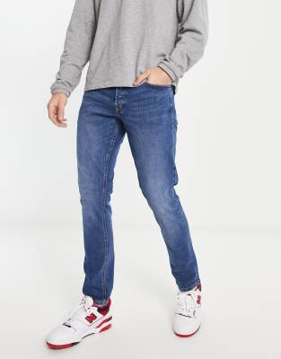 Джинсы Jack &Jones Intelligence Glenn зауженного кроя темно-синего цвета