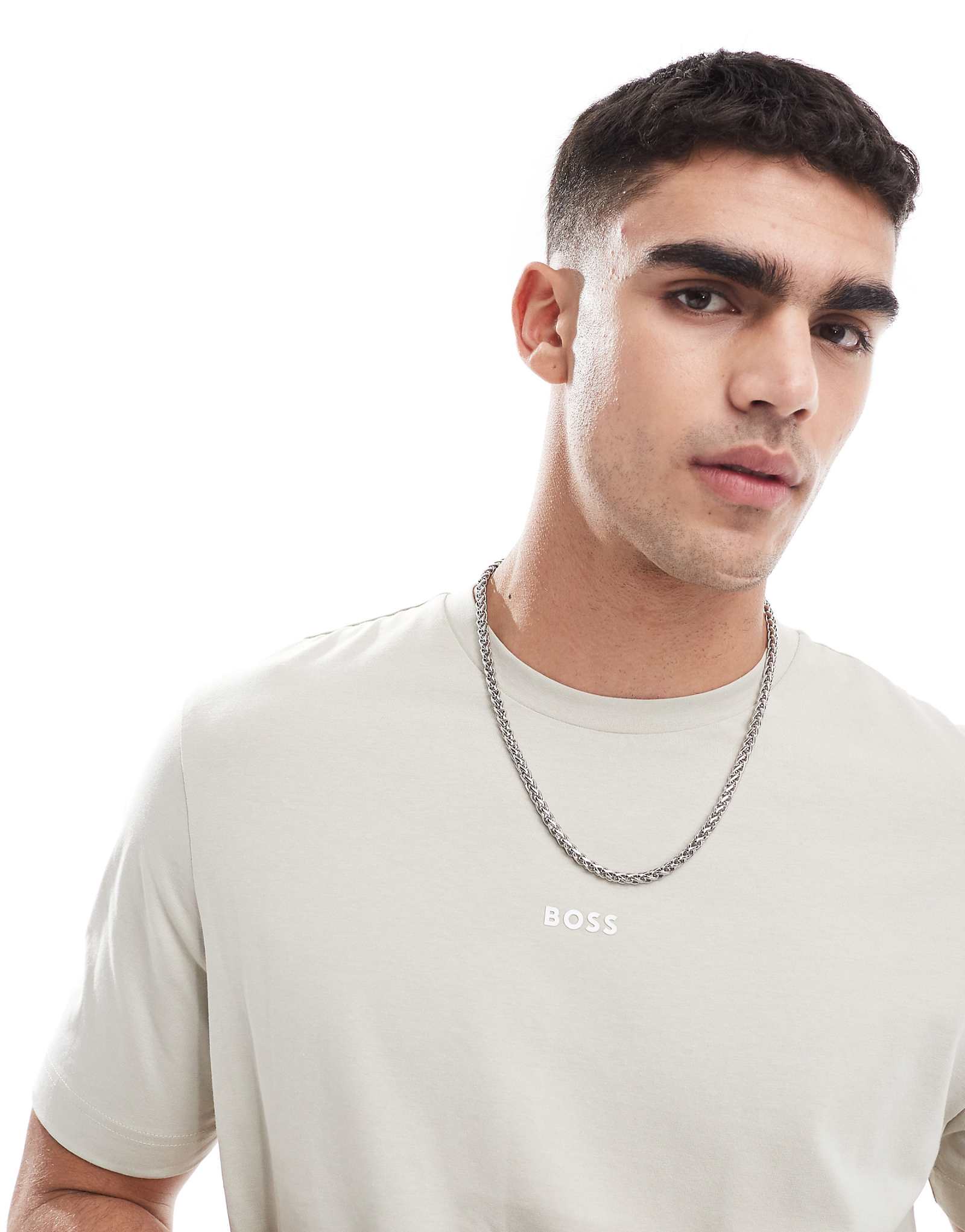 Футболка BOSS Orange tchup бежевого цвета 15890₽