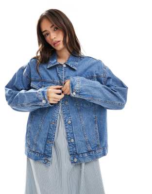 Джинсовая куртка ASOS DESIGN oversize 90-х годов темно-синего цвета