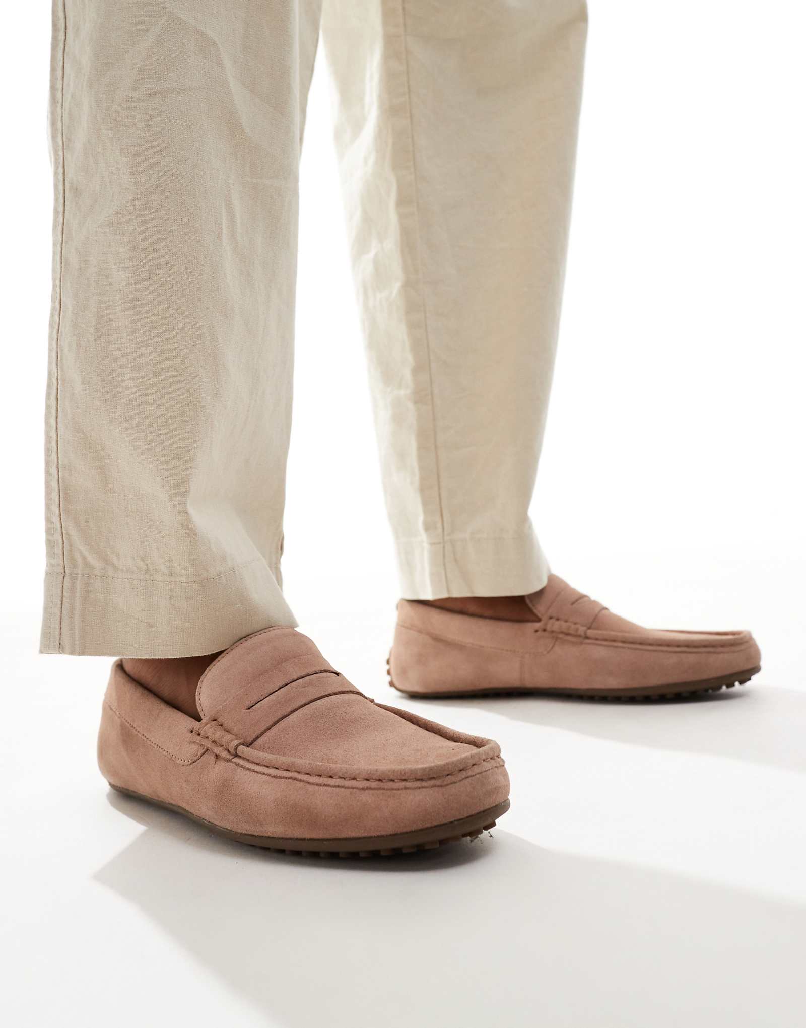 ДИЗАЙНЕРСКИЕ мокасины ASOS из розовой замши 13290₽