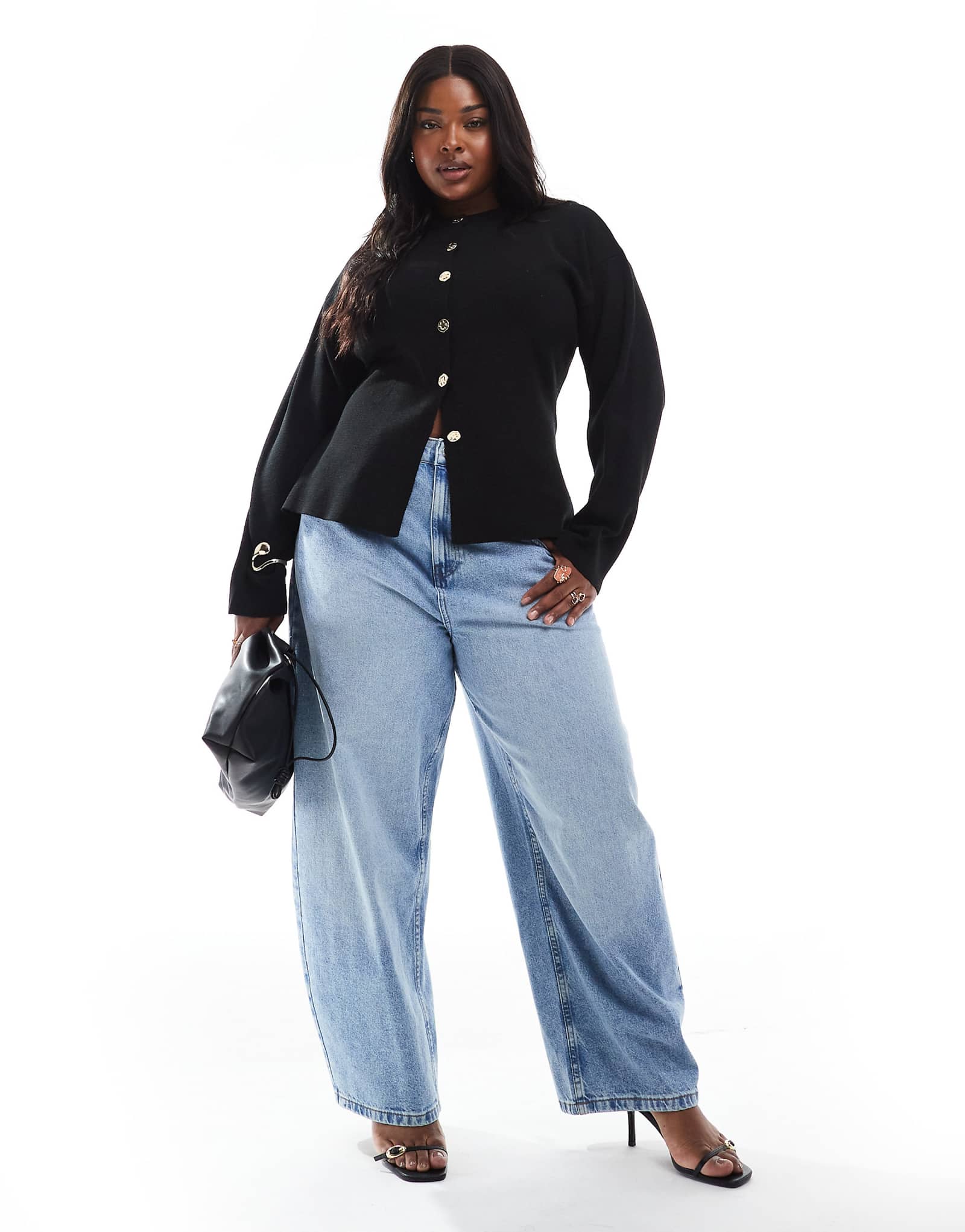 Джинсы-бочонки с завышенной талией ASOS DESIGN Curve из легкой стирки 5890₽